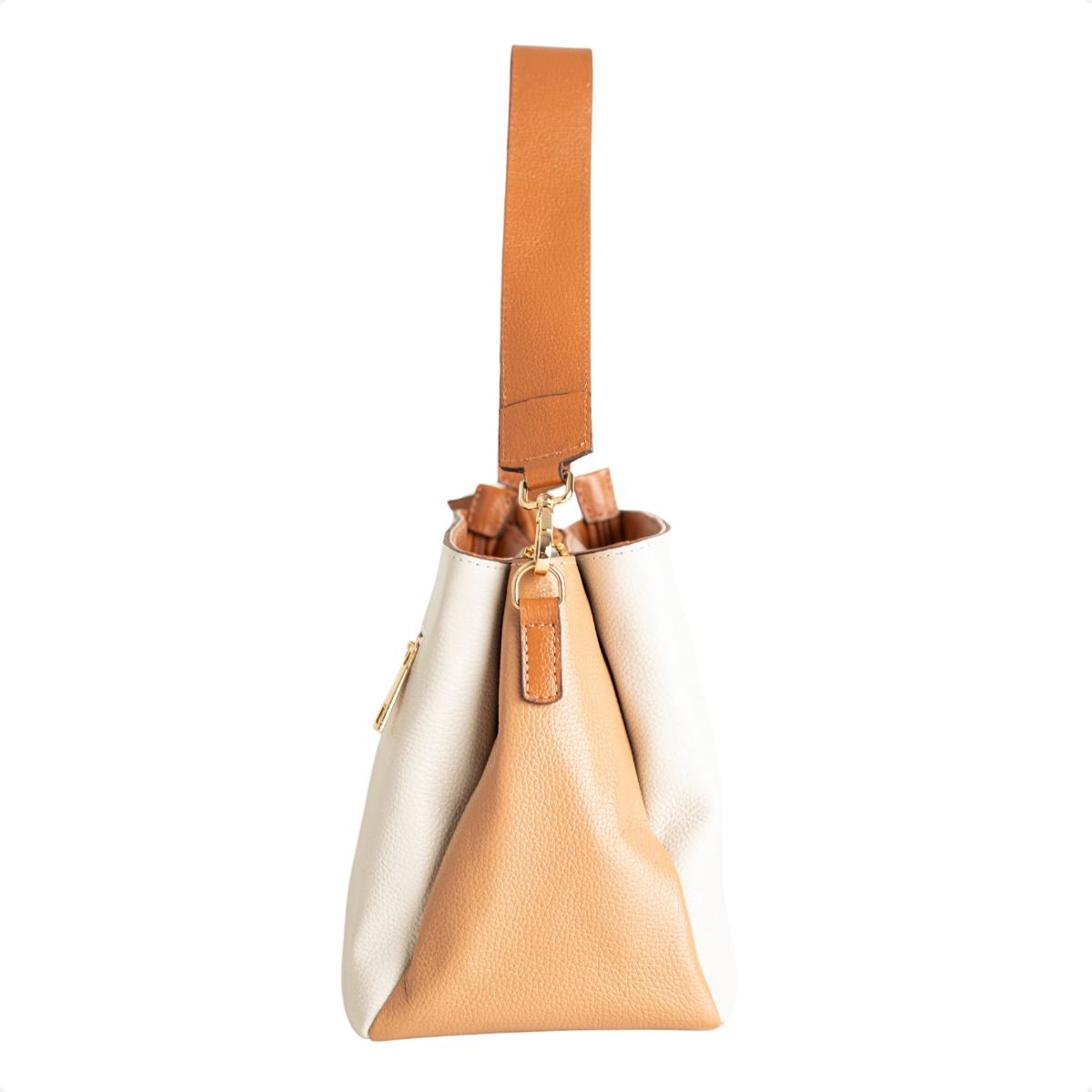 Bolsa Florença Bicolor Dm Off-White Com Caramelo Off White/Caramelo 4