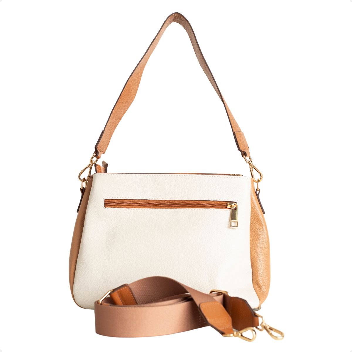 Bolsa Florença Bicolor Dm Off-White Com Caramelo Off White/Caramelo 5