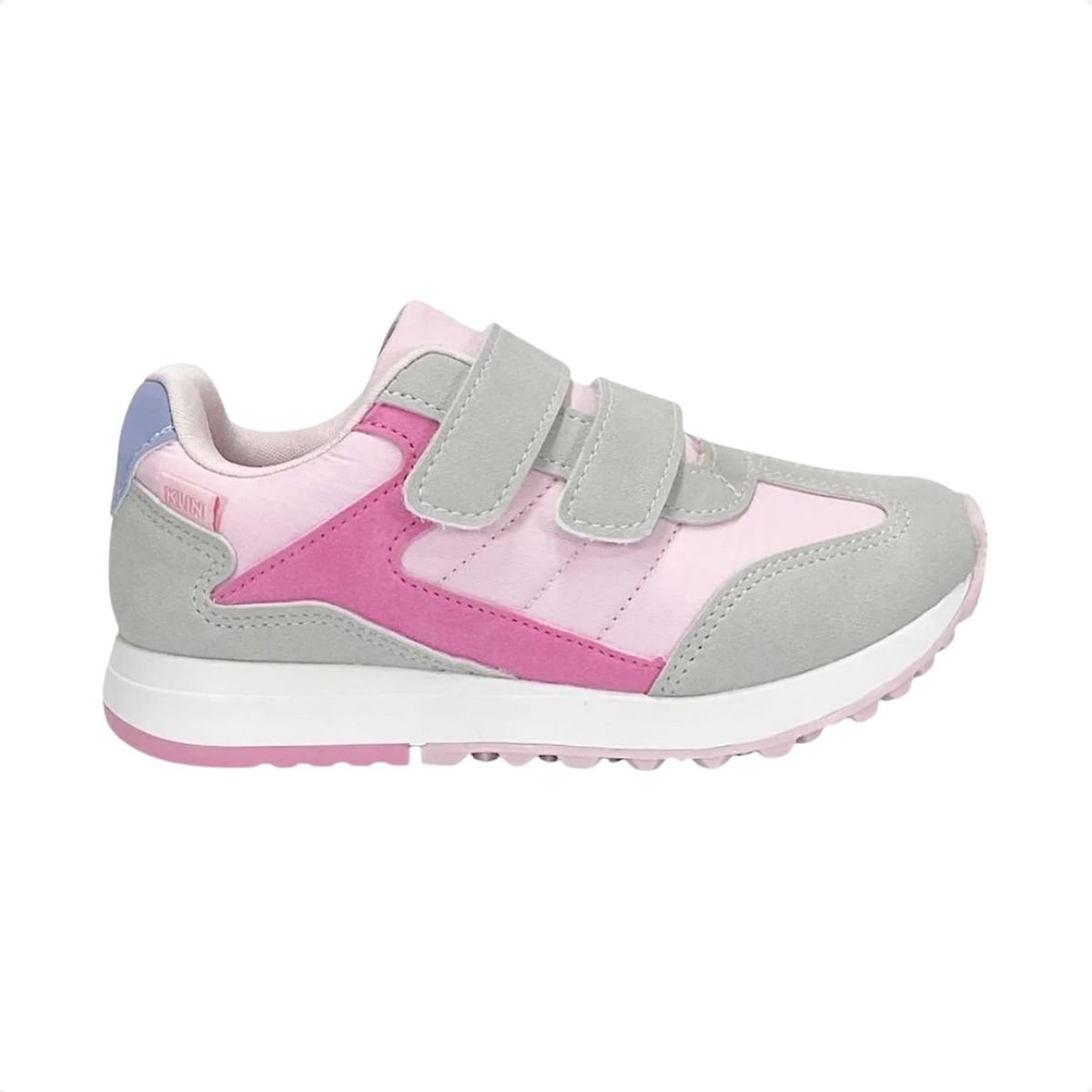 Tênis Casual Infantil Klin Walk Mini Cinza E Rosa