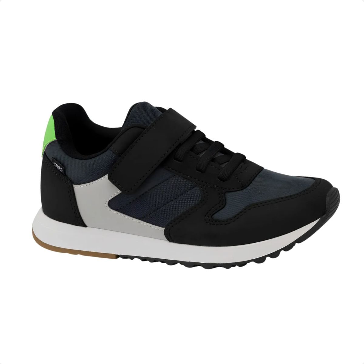 Tênis Running Infantil Klin Walk Kids Chumbo E Preto