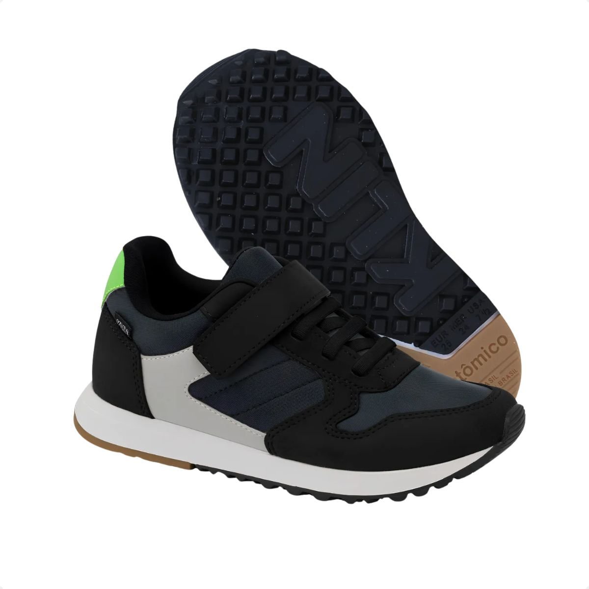 Tênis Running Infantil Klin Walk Kids Chumbo E Preto Grafite/Preto 2