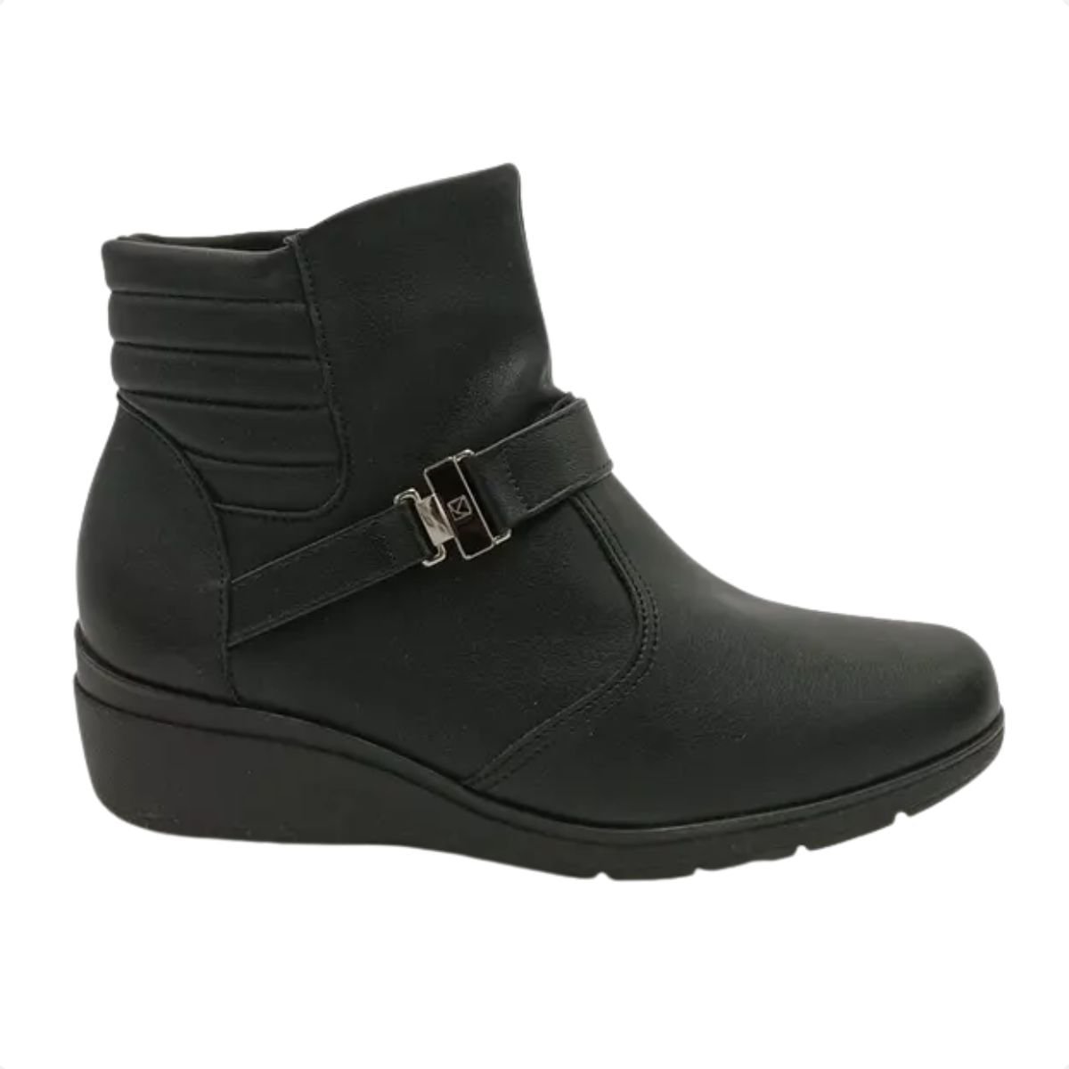 Bota Feminina Anabela Cano Baixo Piccadilly Preta Preto 1