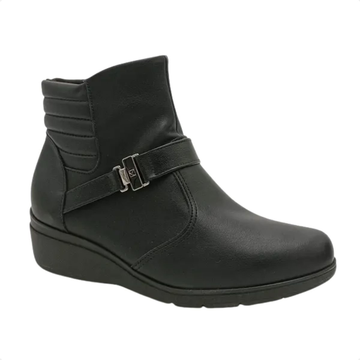 Bota Feminina Anabela Cano Baixo Piccadilly Preta Preto 2