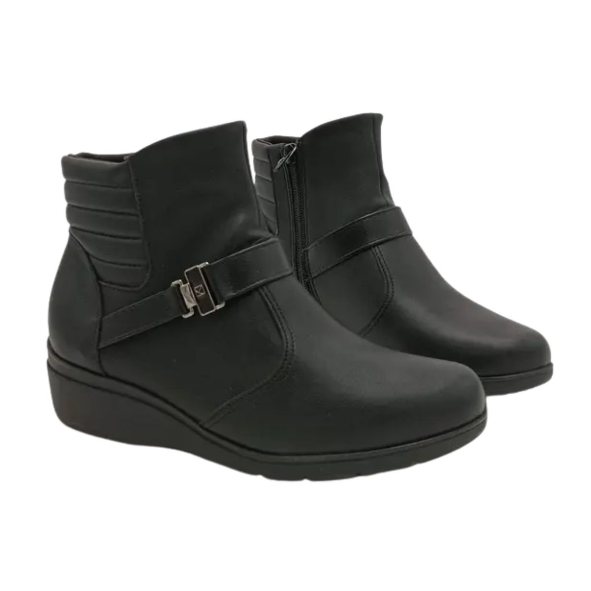 Bota Feminina Anabela Cano Baixo Piccadilly Preta Preto 3