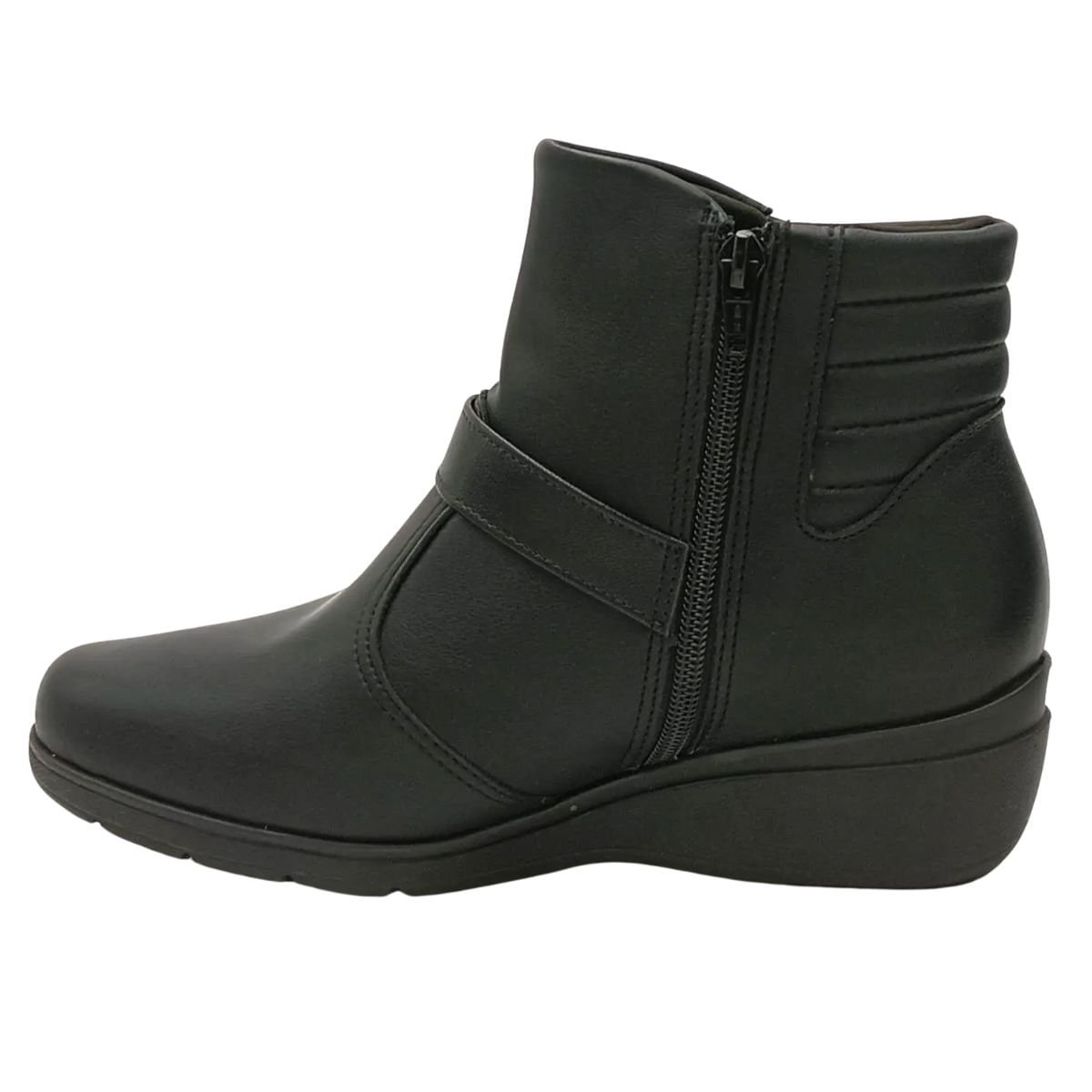 Bota Feminina Anabela Cano Baixo Piccadilly Preta Preto 5
