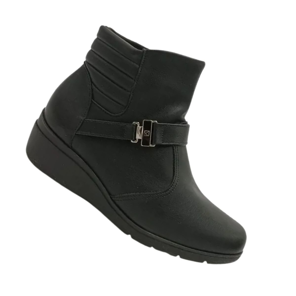 Bota Feminina Anabela Cano Baixo Piccadilly Preta Preto 7