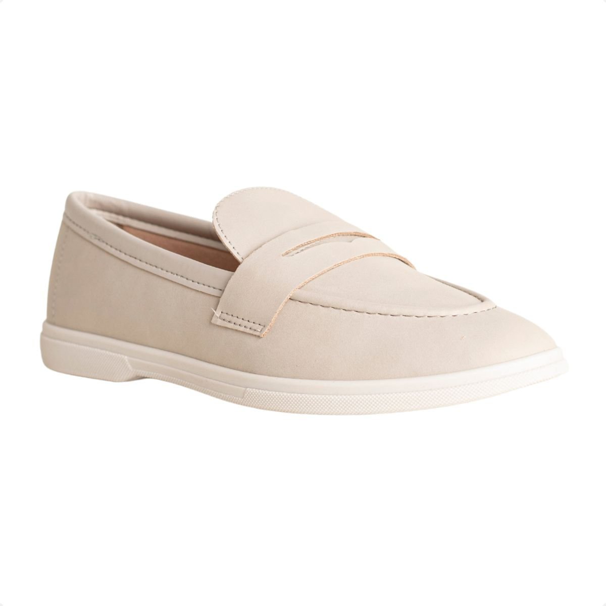 Sapato Feminino Mocassim Moleca Bege 2