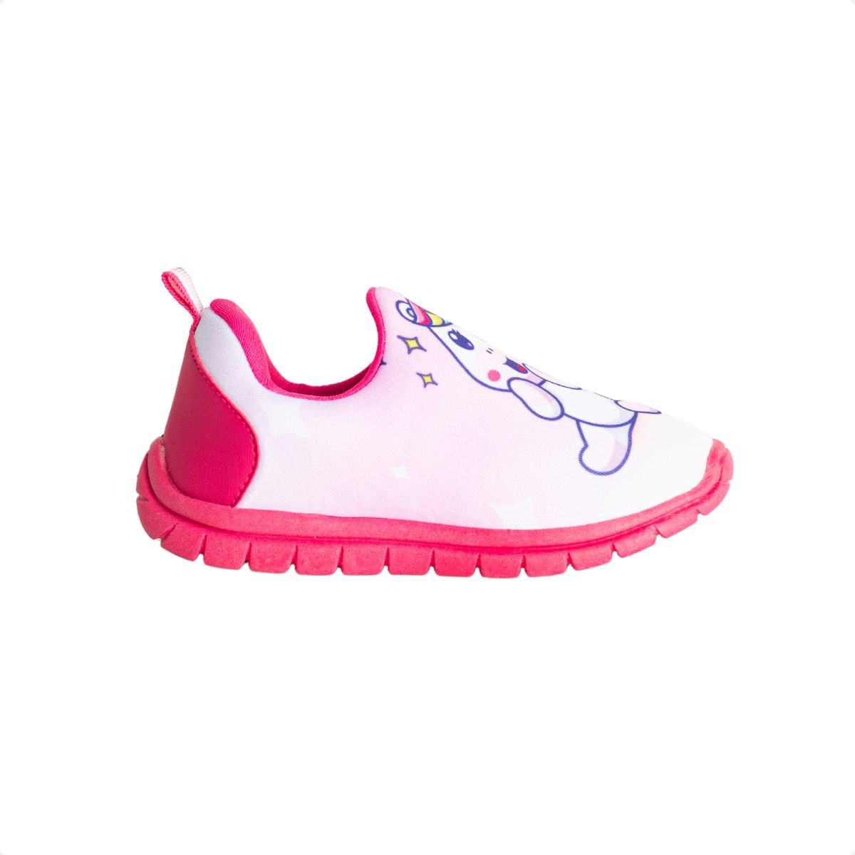 Tênis Jump Kids Baby Fun – Rosa & Branco Com Estampa