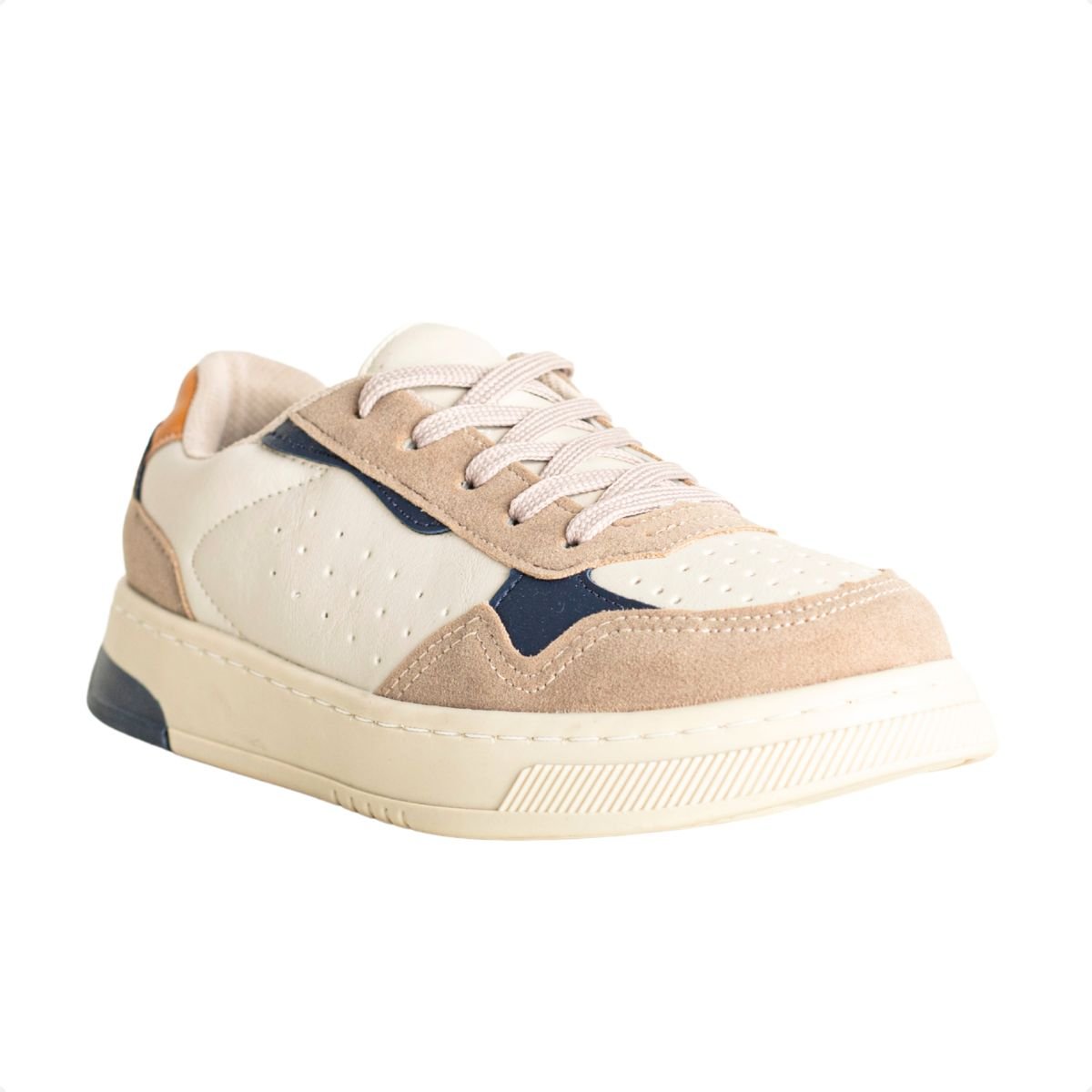 Sapatênis Infantil Enzo Ribeiro Offwhite Com Azul Marinho, Caramelo E Bege Off White 2
