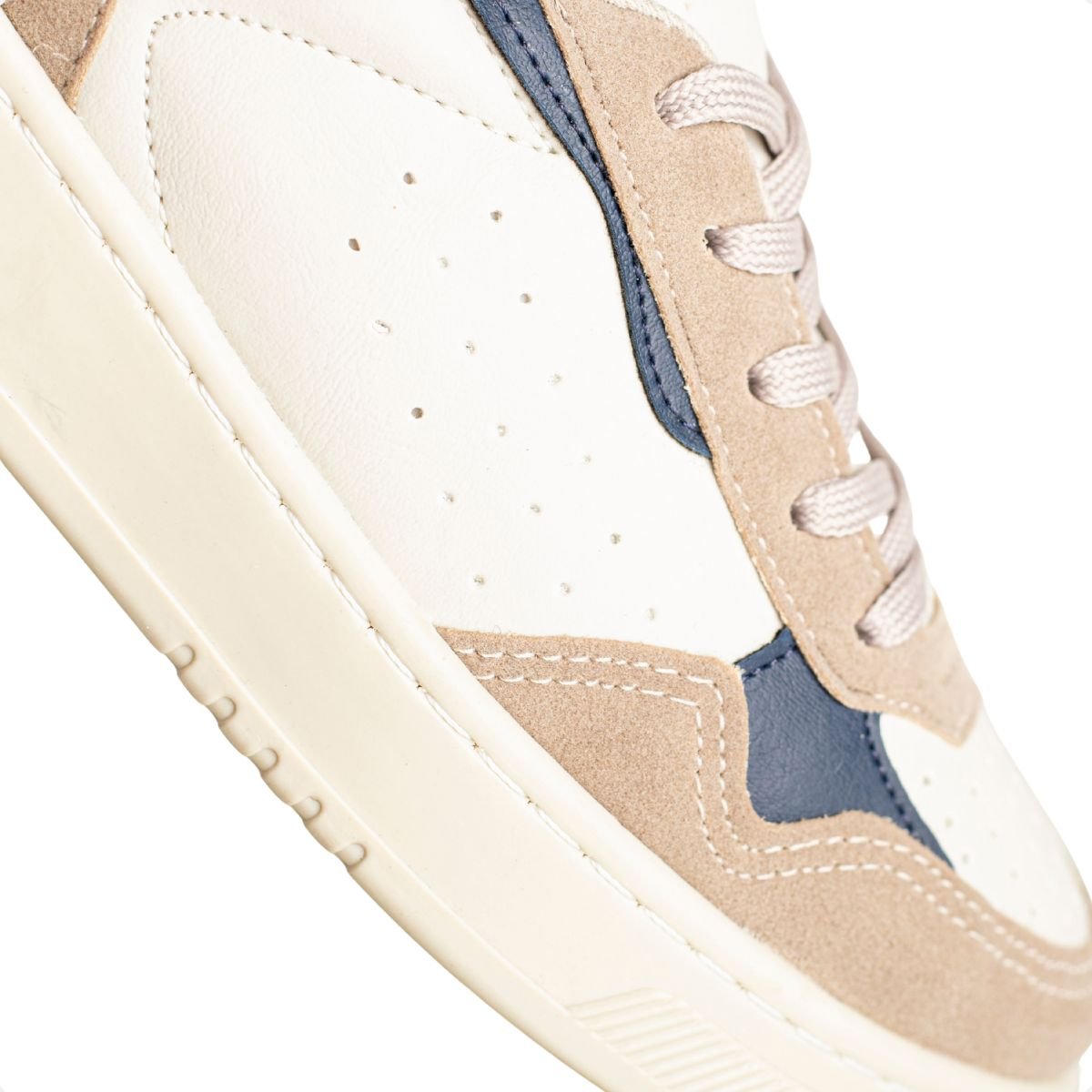 Sapatênis Infantil Enzo Ribeiro Offwhite Com Azul Marinho, Caramelo E Bege Off White 3