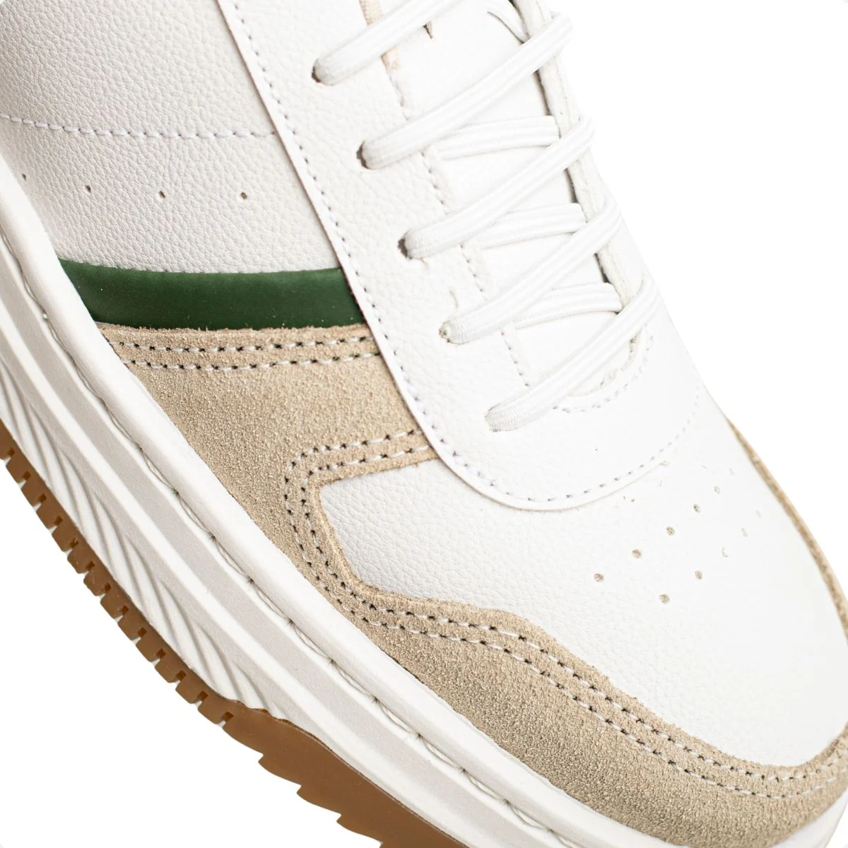Sapatênis Enzo Ribeiro Branco Com Verde E Tons Areia Branco 3