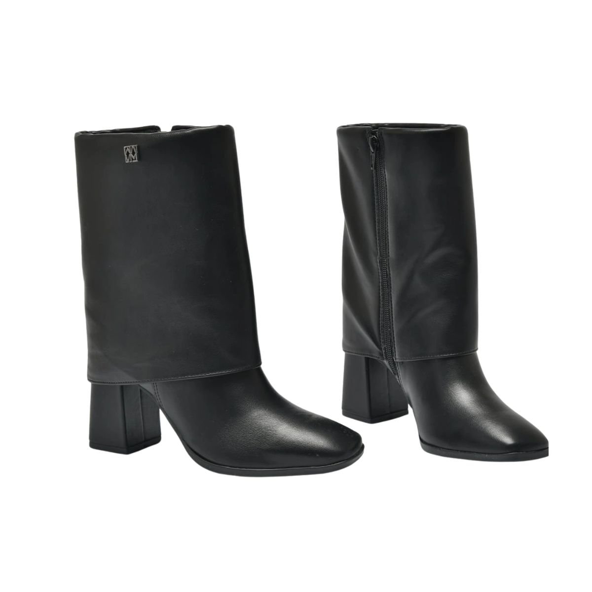 Bota Feminina Social Cano Médio Via Marte Preta Preto 3