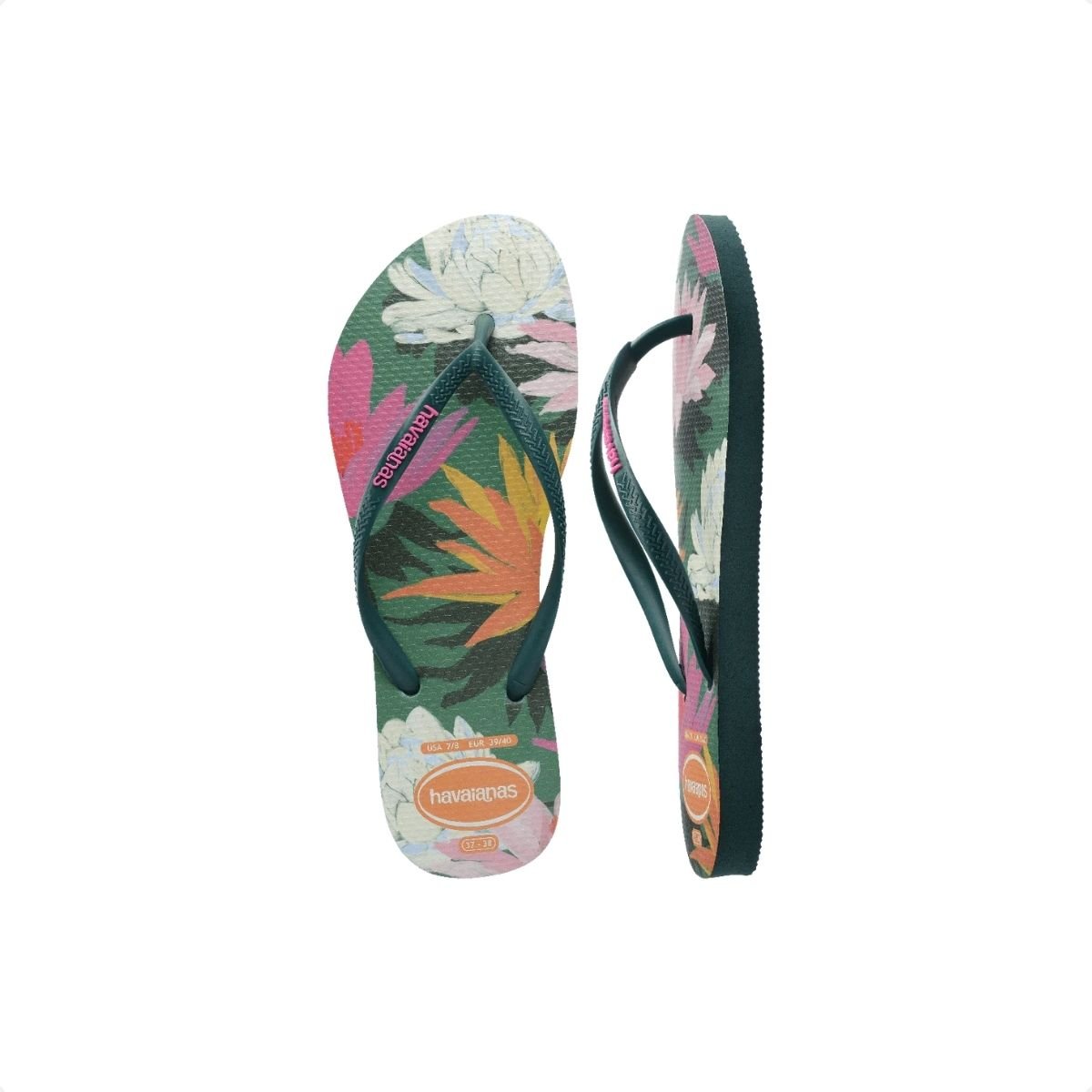 Chinelo Feminino Dedo Havaianas Slim Summer Bliss Verde 3