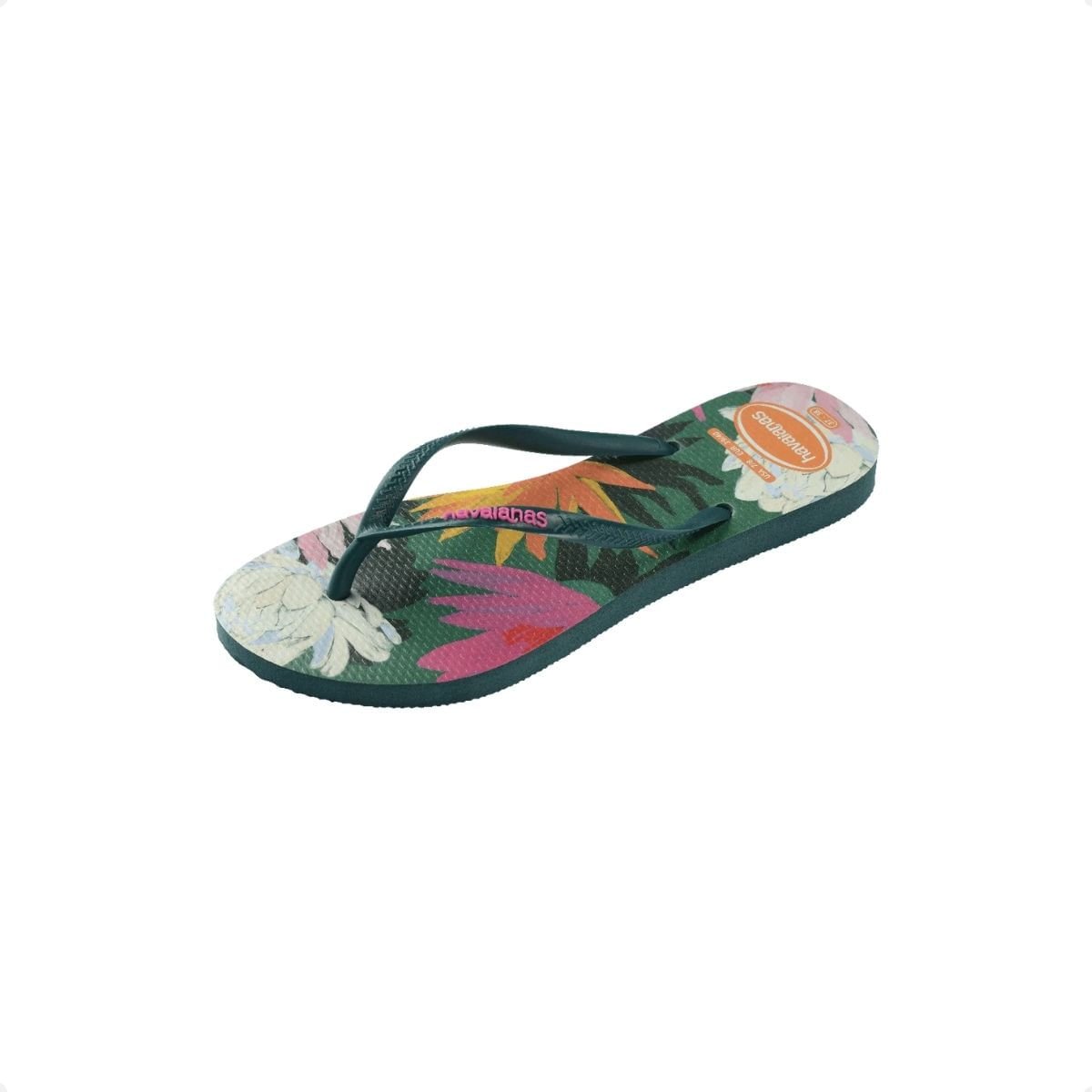 Chinelo Feminino Dedo Havaianas Slim Summer Bliss Verde 4