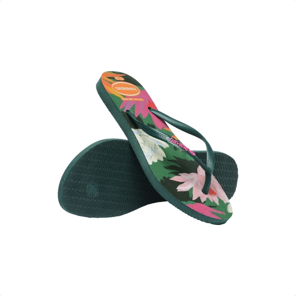 Chinelo Feminino Dedo Havaianas Slim Summer Bliss Verde 5