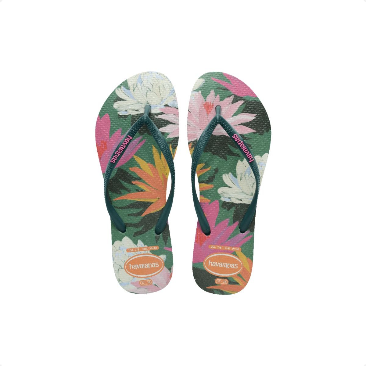 Chinelo Feminino Dedo Havaianas Slim Summer Bliss Verde 6