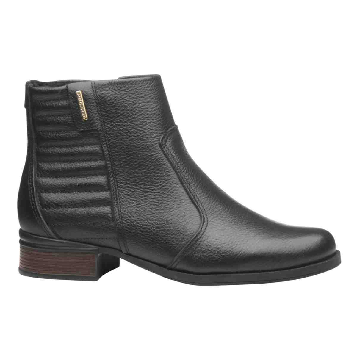 Bota Feminina Cano Baixo Diana Pegada Preta Preto 1