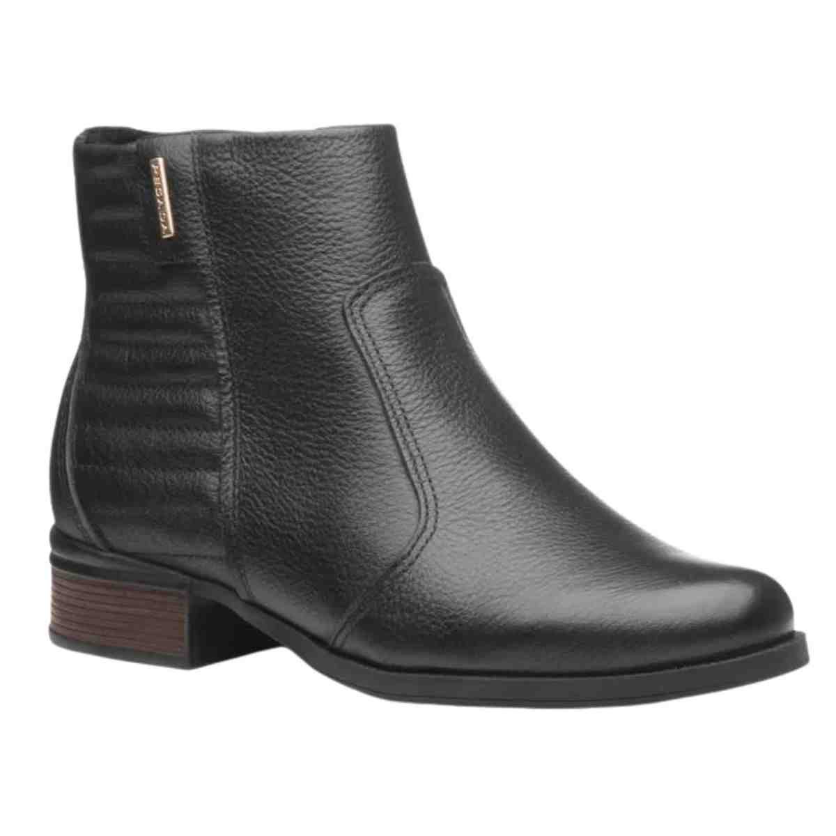 Bota Feminina Cano Baixo Diana Pegada Preta Preto 2