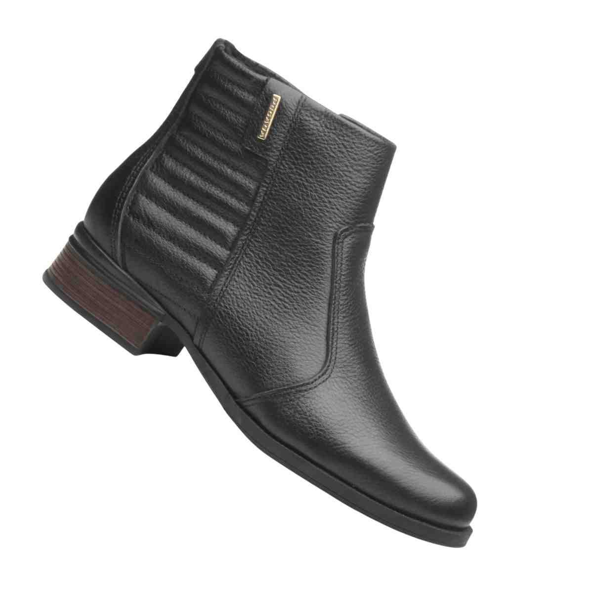 Bota Feminina Cano Baixo Diana Pegada Preta Preto 7