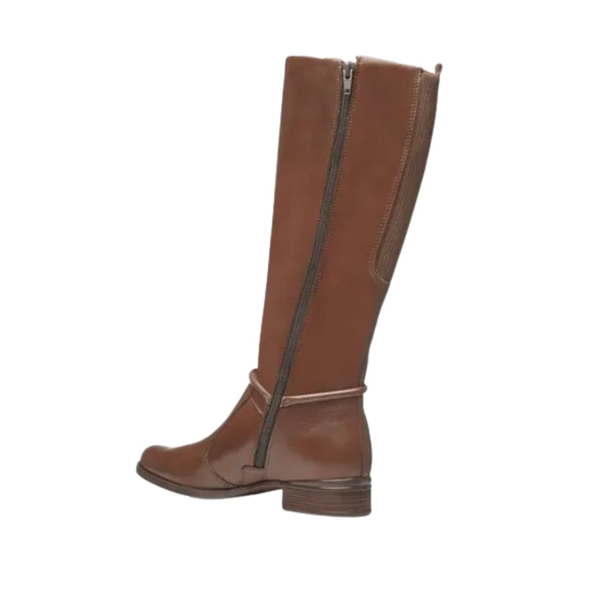 Bota Feminina Montaria Pegada Em Couro Marrom Marrom 4