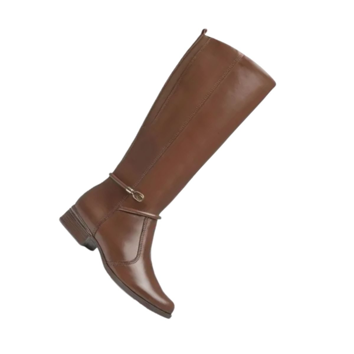 Bota Feminina Montaria Pegada Em Couro Marrom Marrom 5