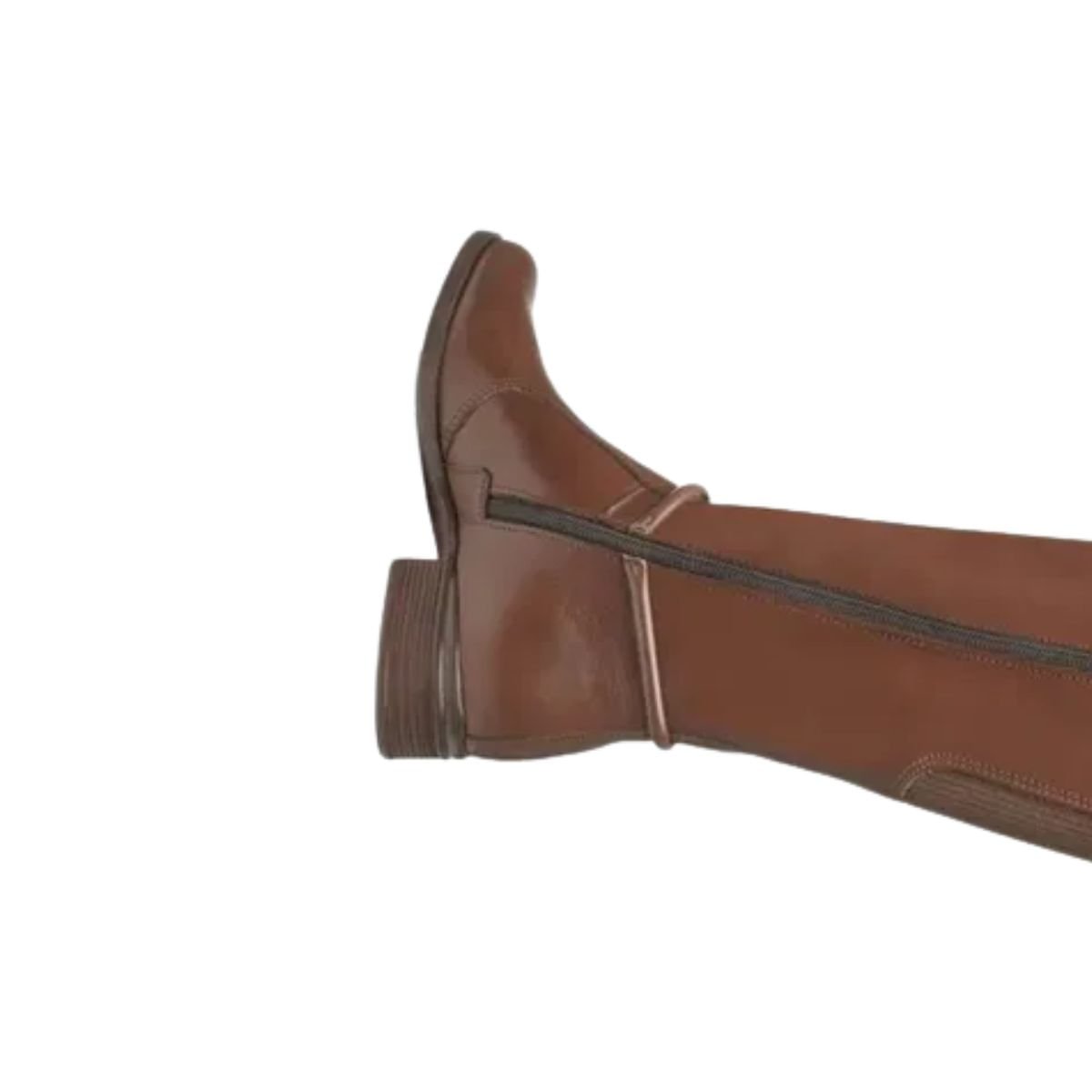 Bota Feminina Montaria Pegada Em Couro Marrom Marrom 6