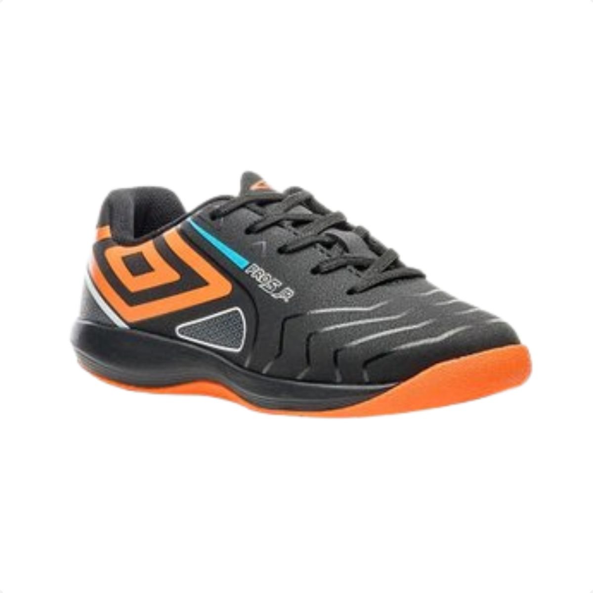 Chuteira Indoor Infantil Umbro Pro 5 Júnior Preta E Laranja Preto 2