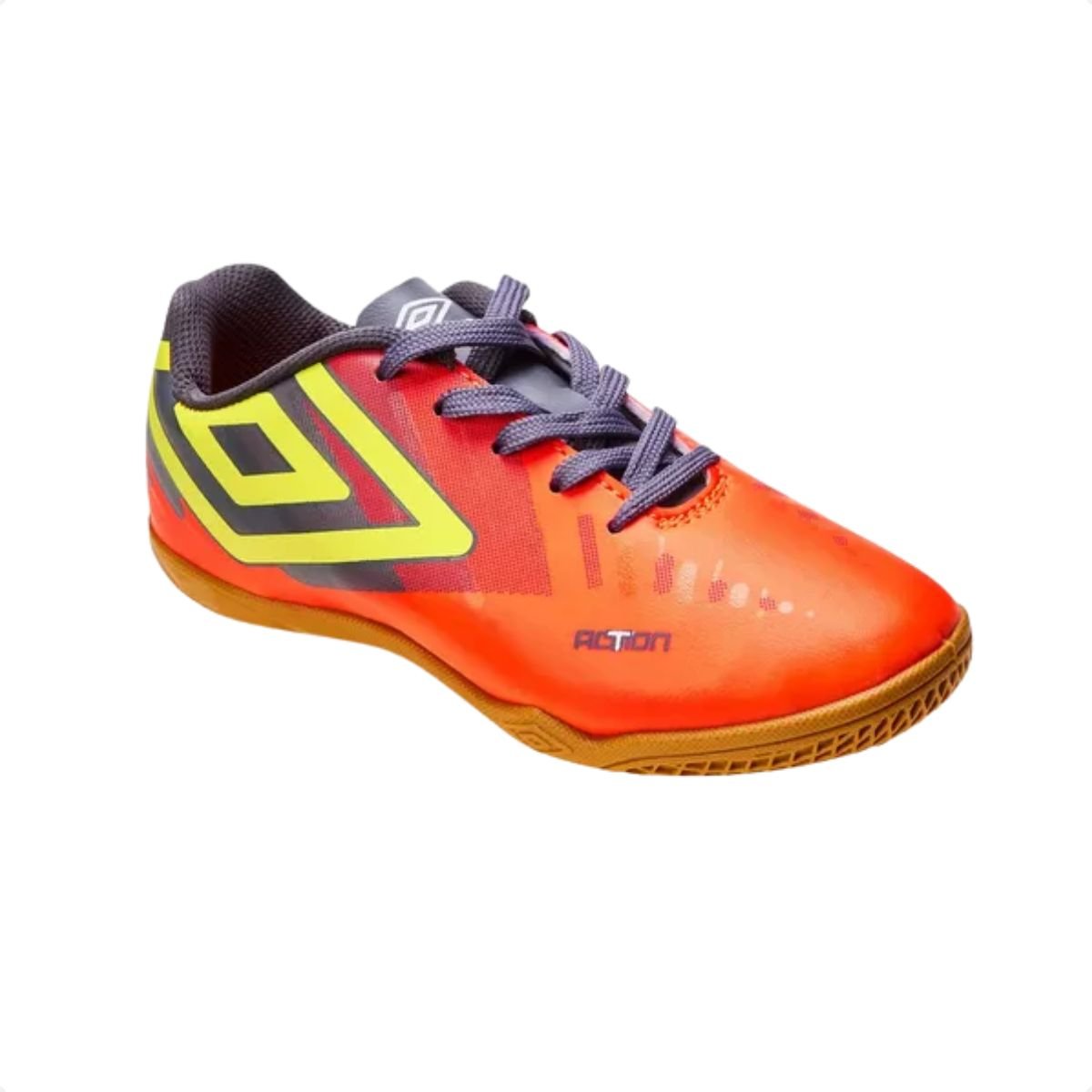 Chuteira Indoor Infantil Umbro Action Júnior Laranja Laranja 2