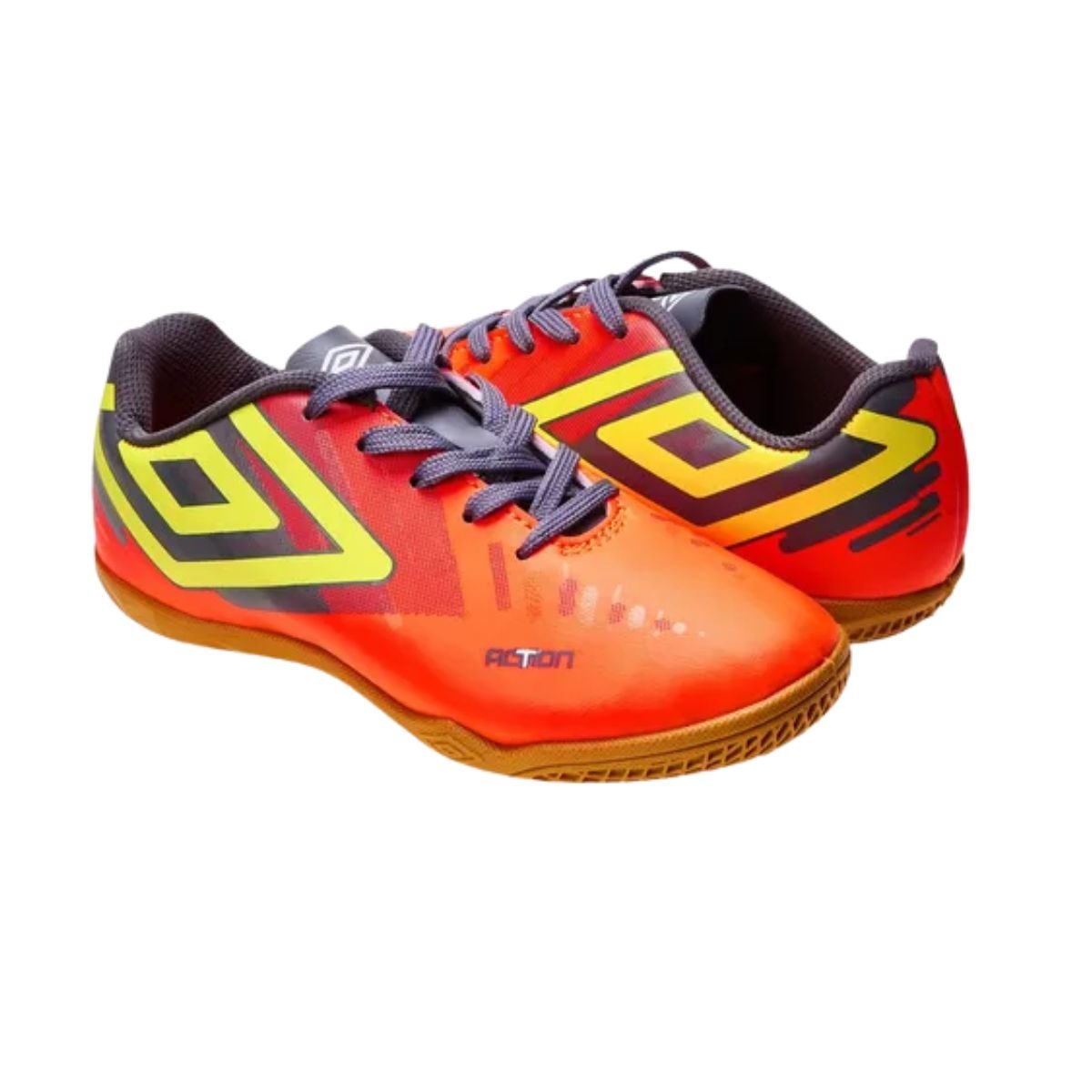Chuteira Indoor Infantil Umbro Action Júnior Laranja Laranja 5