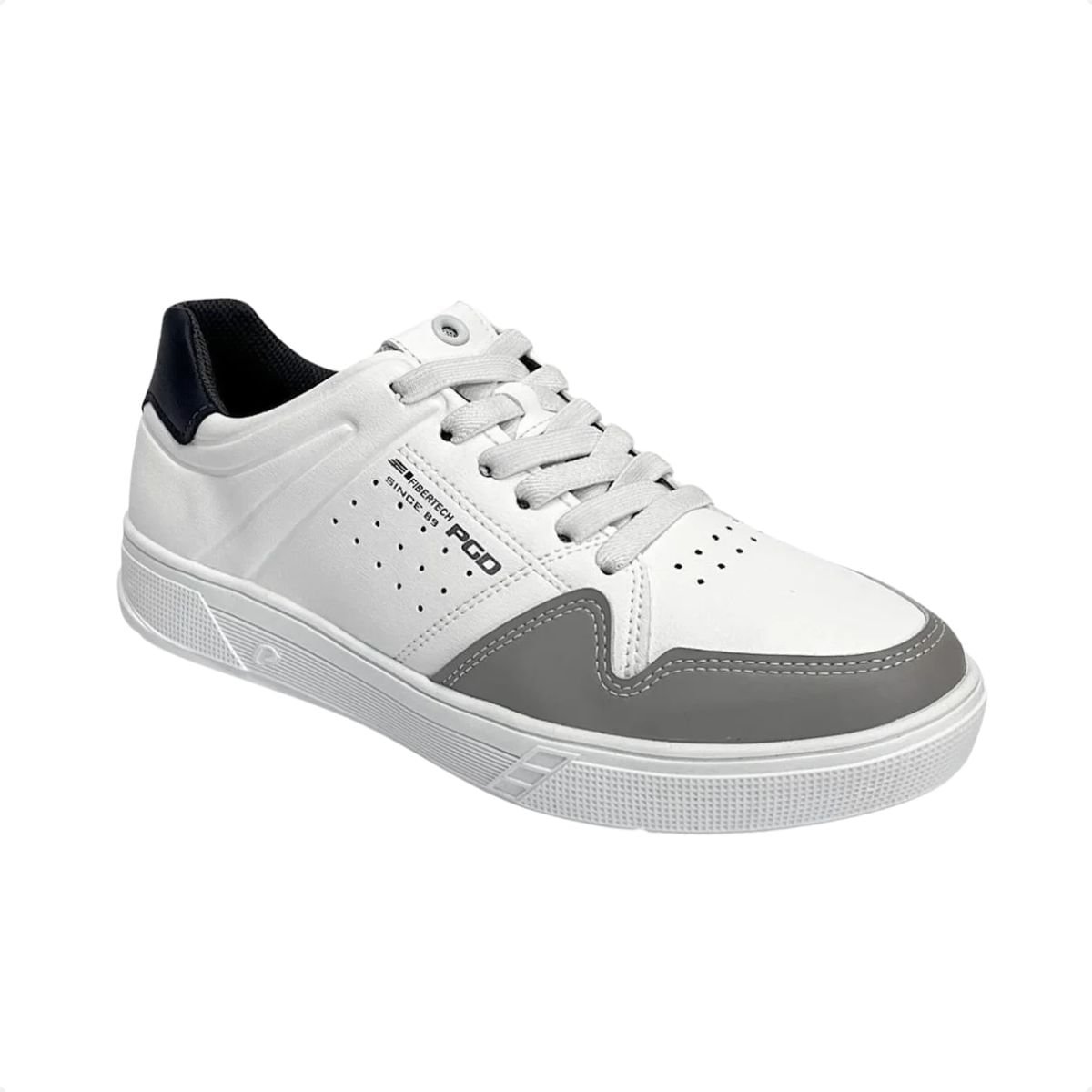Sapatênis Masculino Em Microfibra Pegada Branco Branco 2