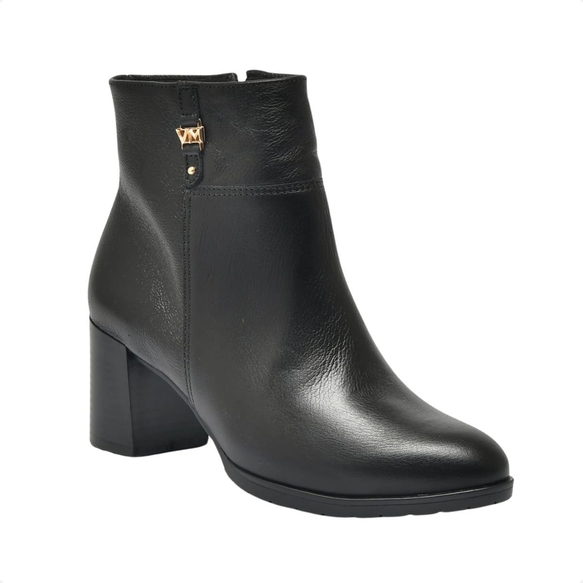 Bota Feminina Social Cano Baixo Via Marte Preta Preto 2