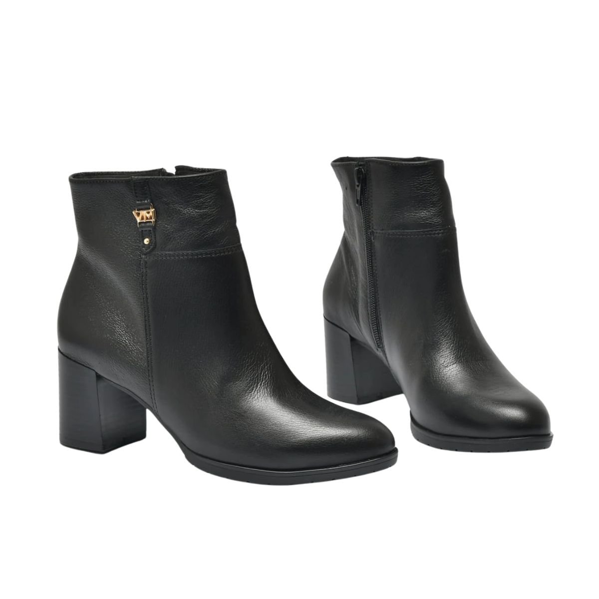 Bota Feminina Social Cano Baixo Via Marte Preta Preto 3
