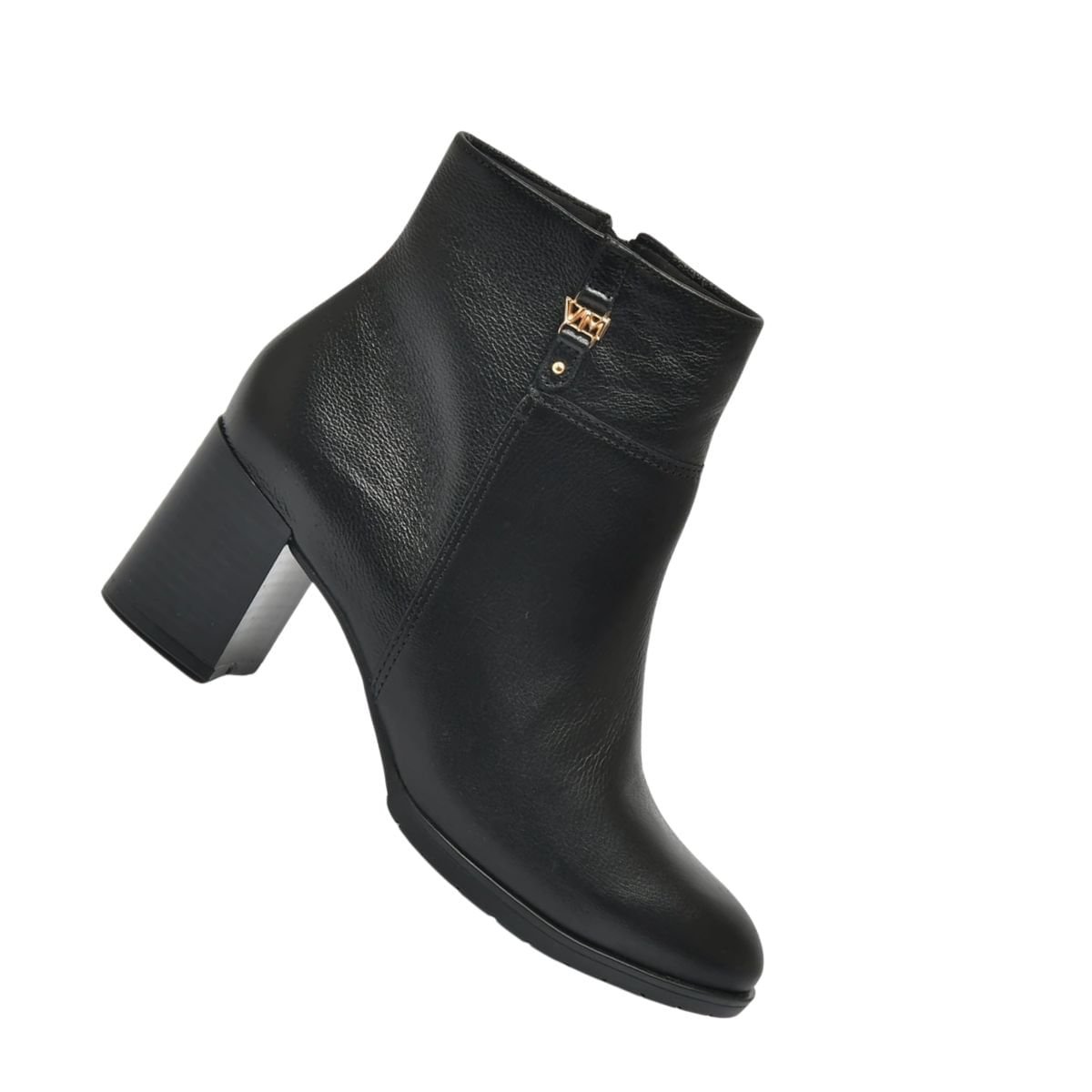 Bota Feminina Social Cano Baixo Via Marte Preta Preto 7