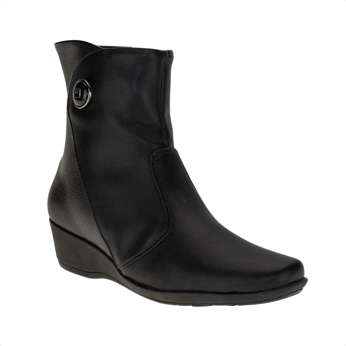 Bota Feminina Cano Baixo Piccadilly Ivone Preta Preto 2