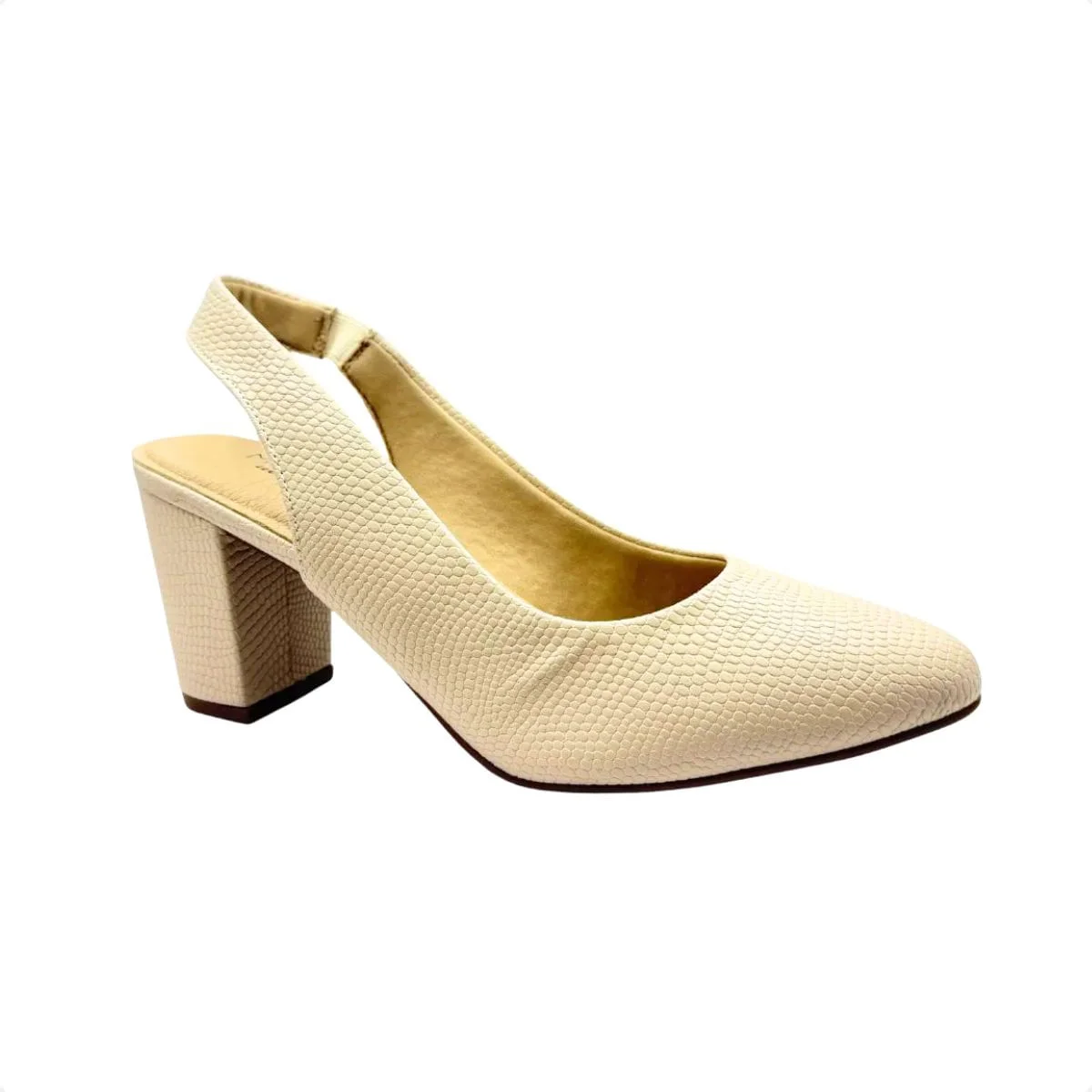 Sapato Feminino Slingback Modare Creme Bege 2