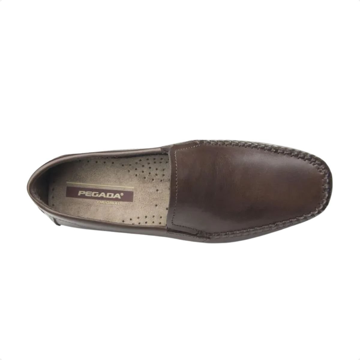 Mocassim Masculino Em Couro Pegada Marrom Cravo 2