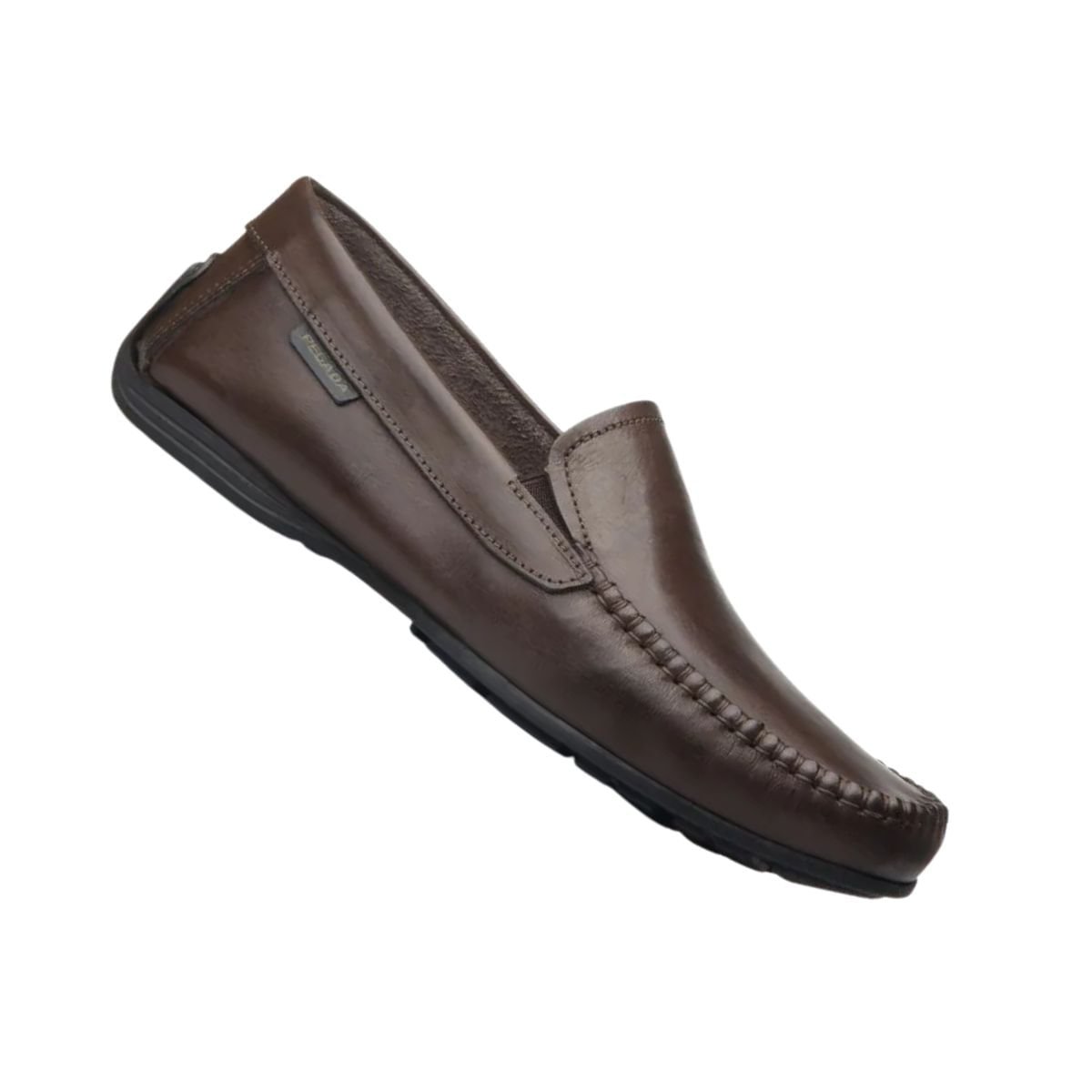 Mocassim Masculino Em Couro Pegada Marrom Cravo 7