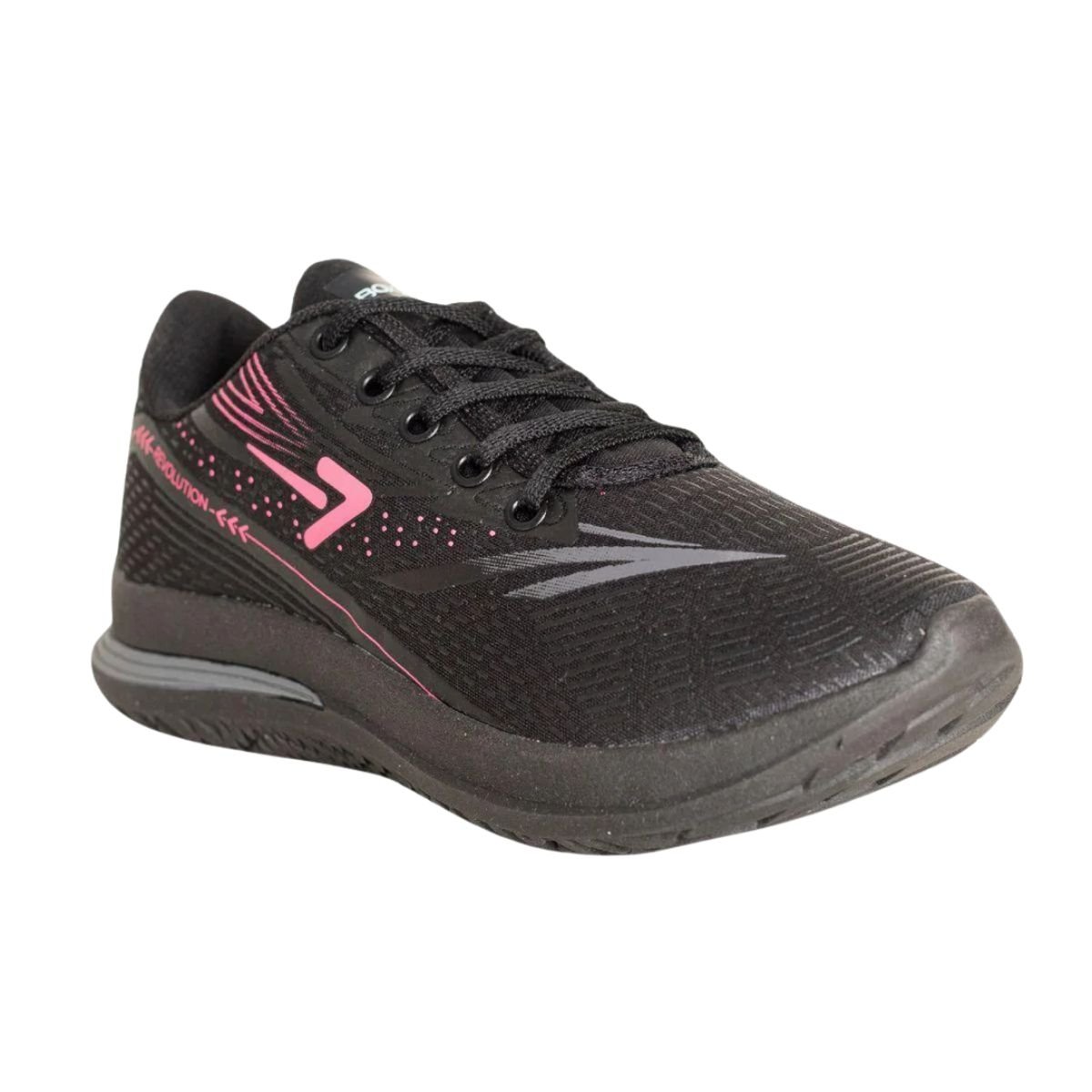 Tênis Corrida Feminino Revolution Box 200 Preto E Pink Preto 2