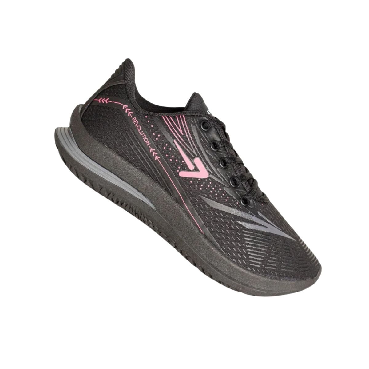 Tênis Corrida Feminino Revolution Box 200 Preto E Pink Preto 7