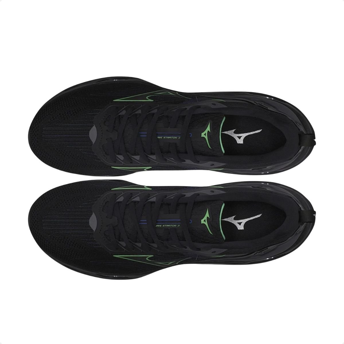 Tênis Running Masculino Mizuno Miz Wave Stratos 3 Preto Preto 2