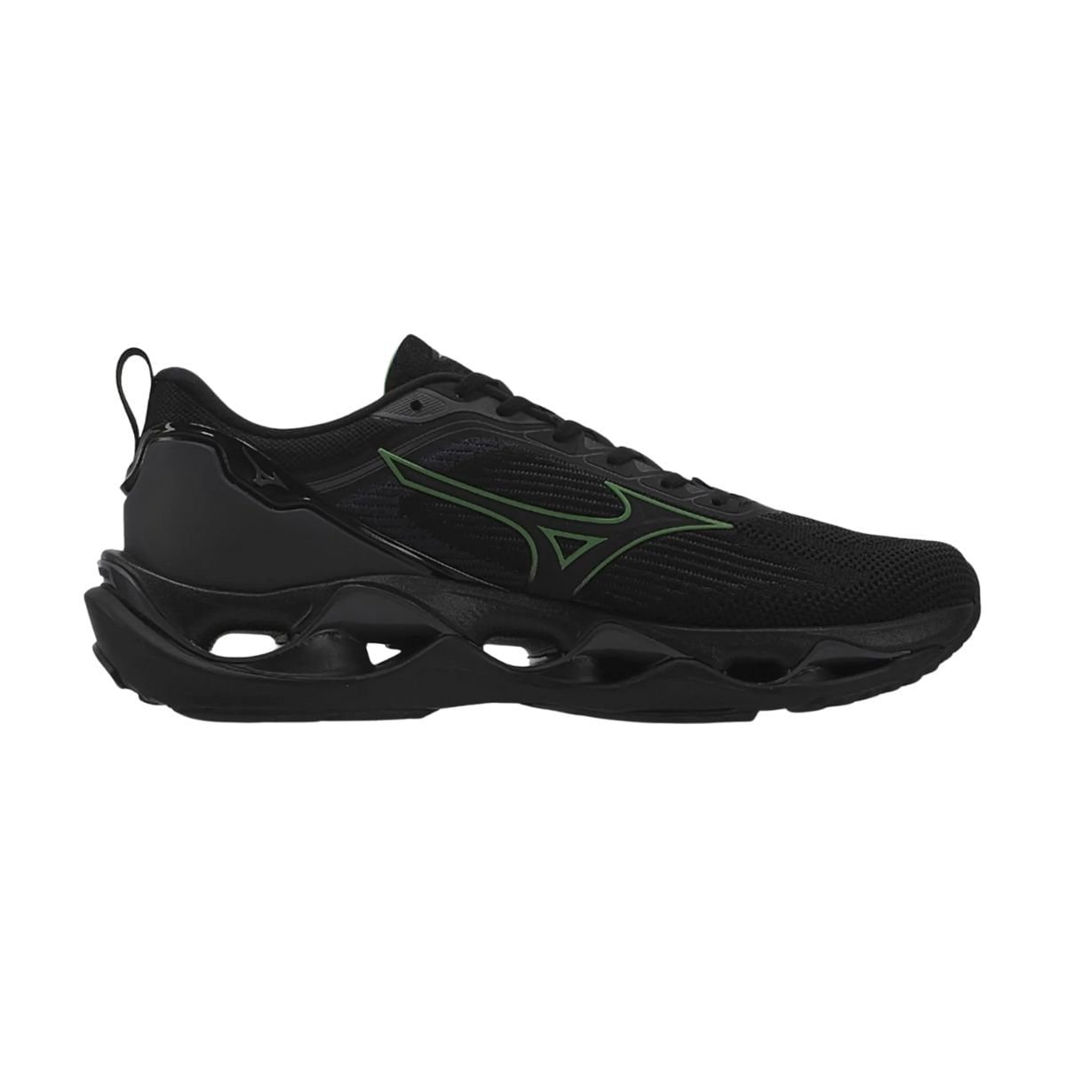 Tênis Running Masculino Mizuno Miz Wave Stratos 3 Preto Preto 6
