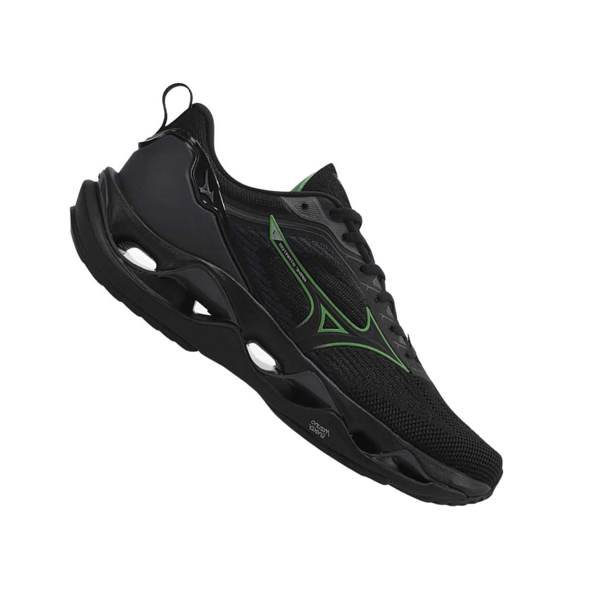 Tênis Running Masculino Mizuno Miz Wave Stratos 3 Preto Preto 7