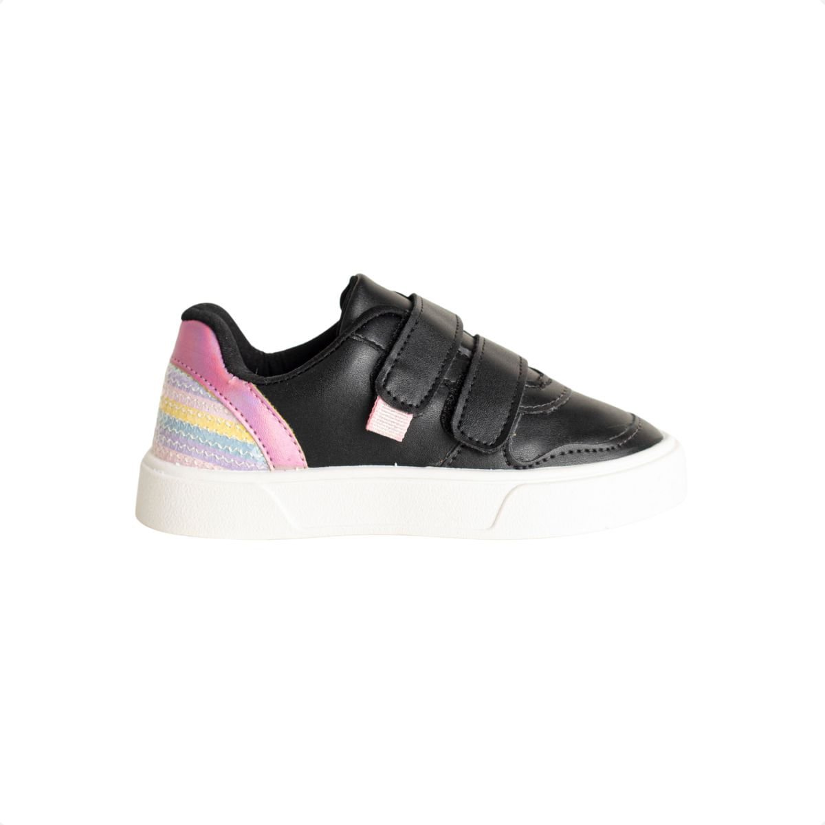 Tênis Jump Kids Baby Preto Com Detalhes Coloridos