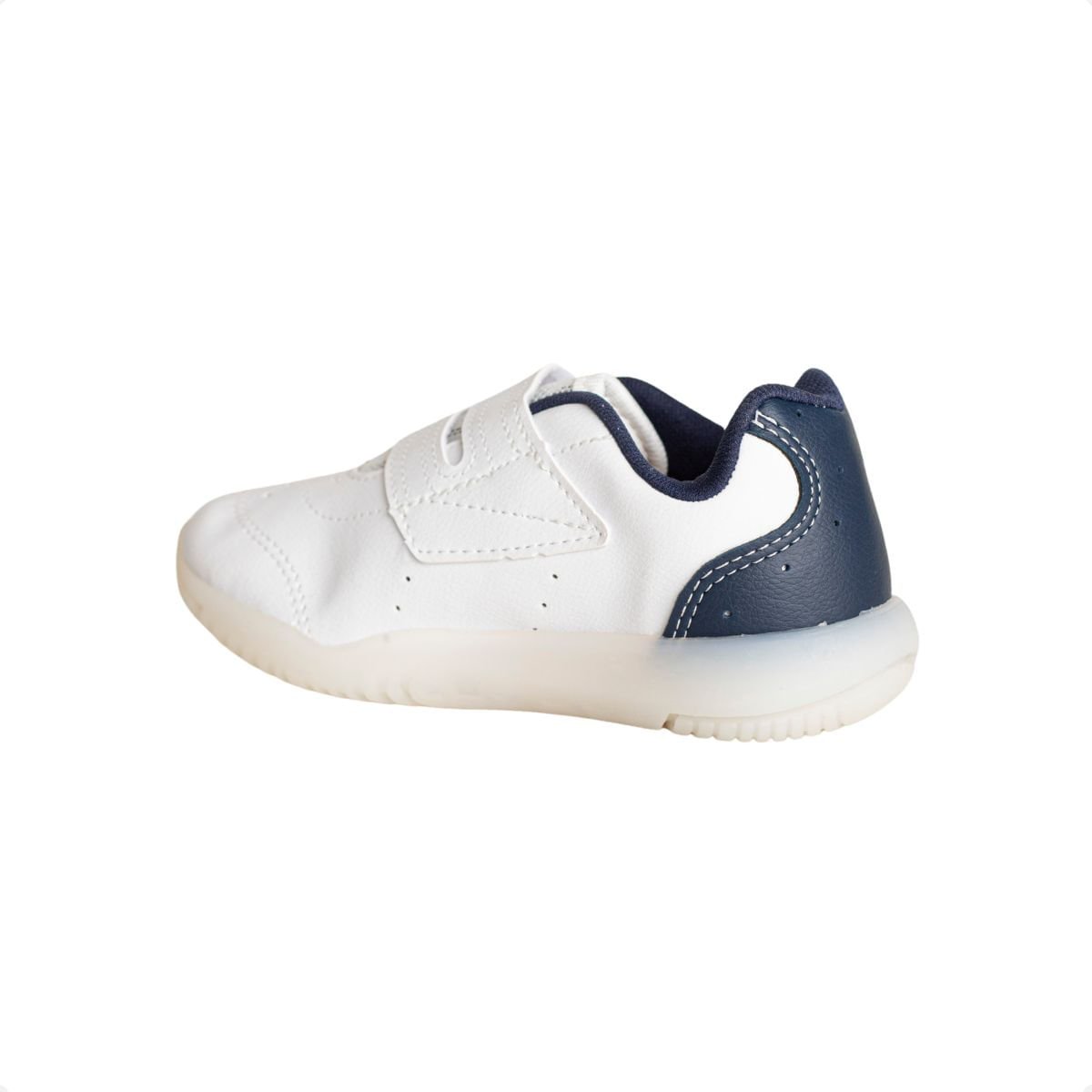 Tênis Corrida Infantil Flex Light Kidy Branco Branco/Marinho 5