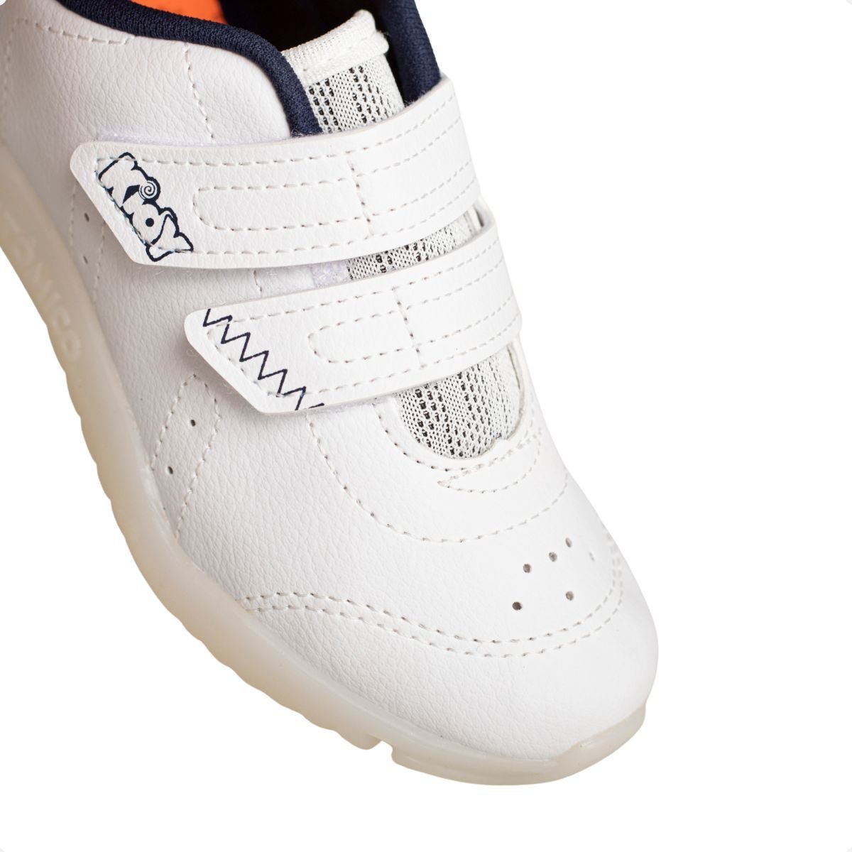 Tênis Corrida Infantil Flex Light Kidy Branco Branco/Marinho 7