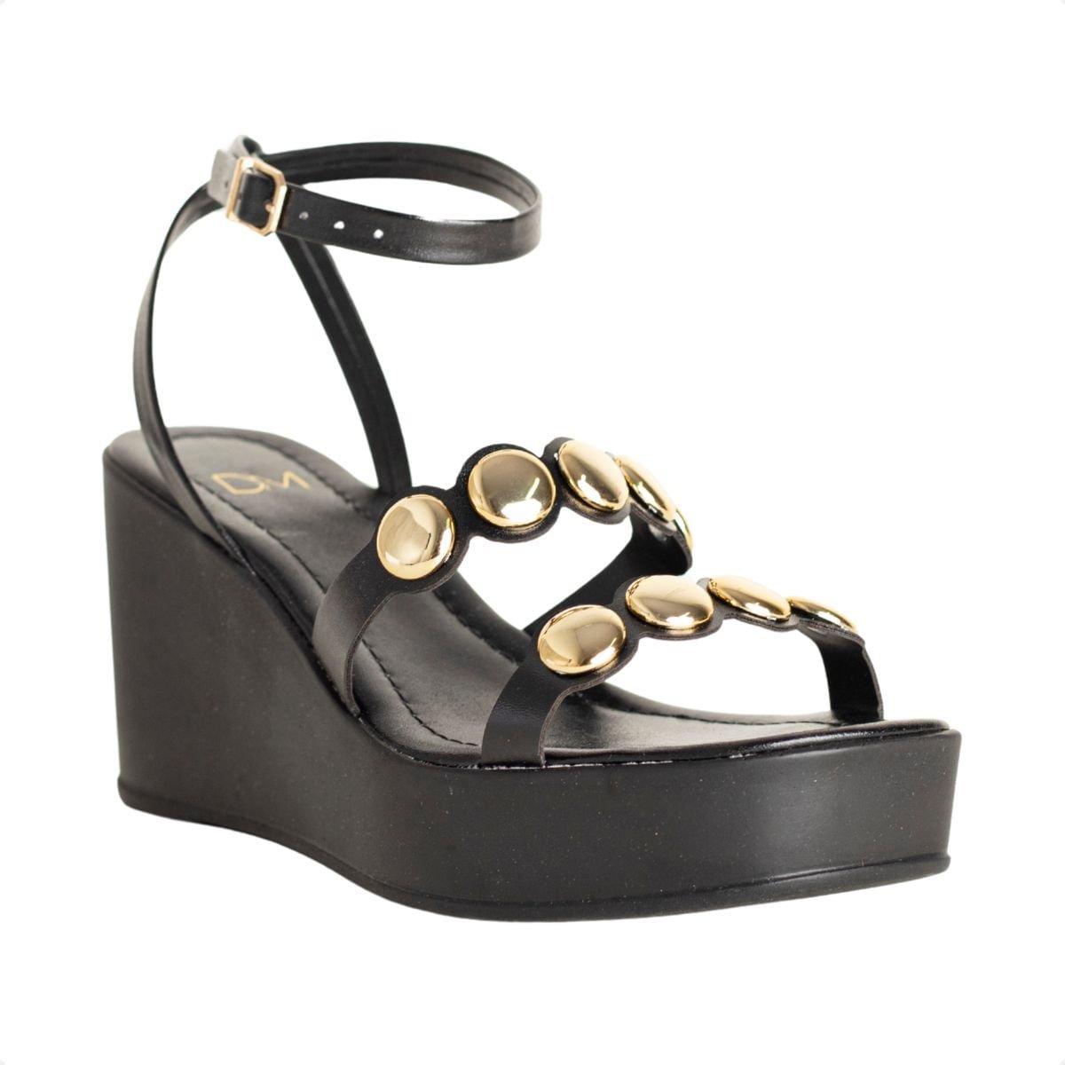 Sandália Plataforma Dm Summer Preta Tachas Preto 2