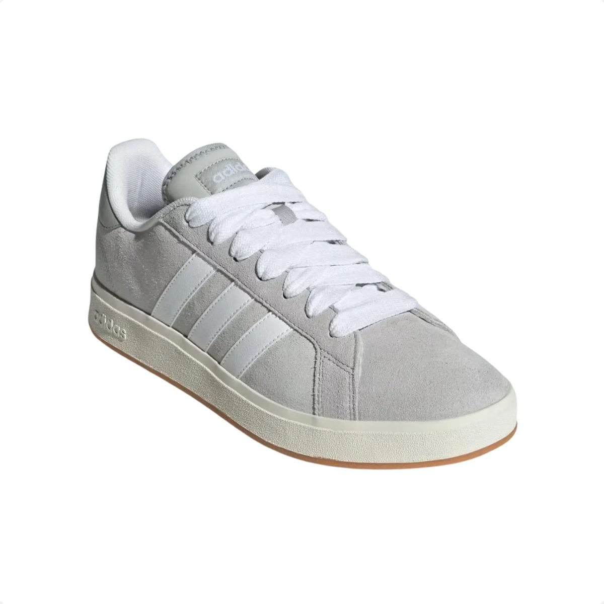 Tênis Casual Masculino Adidas Court Base Suede Cinza Cinza/Branco 2