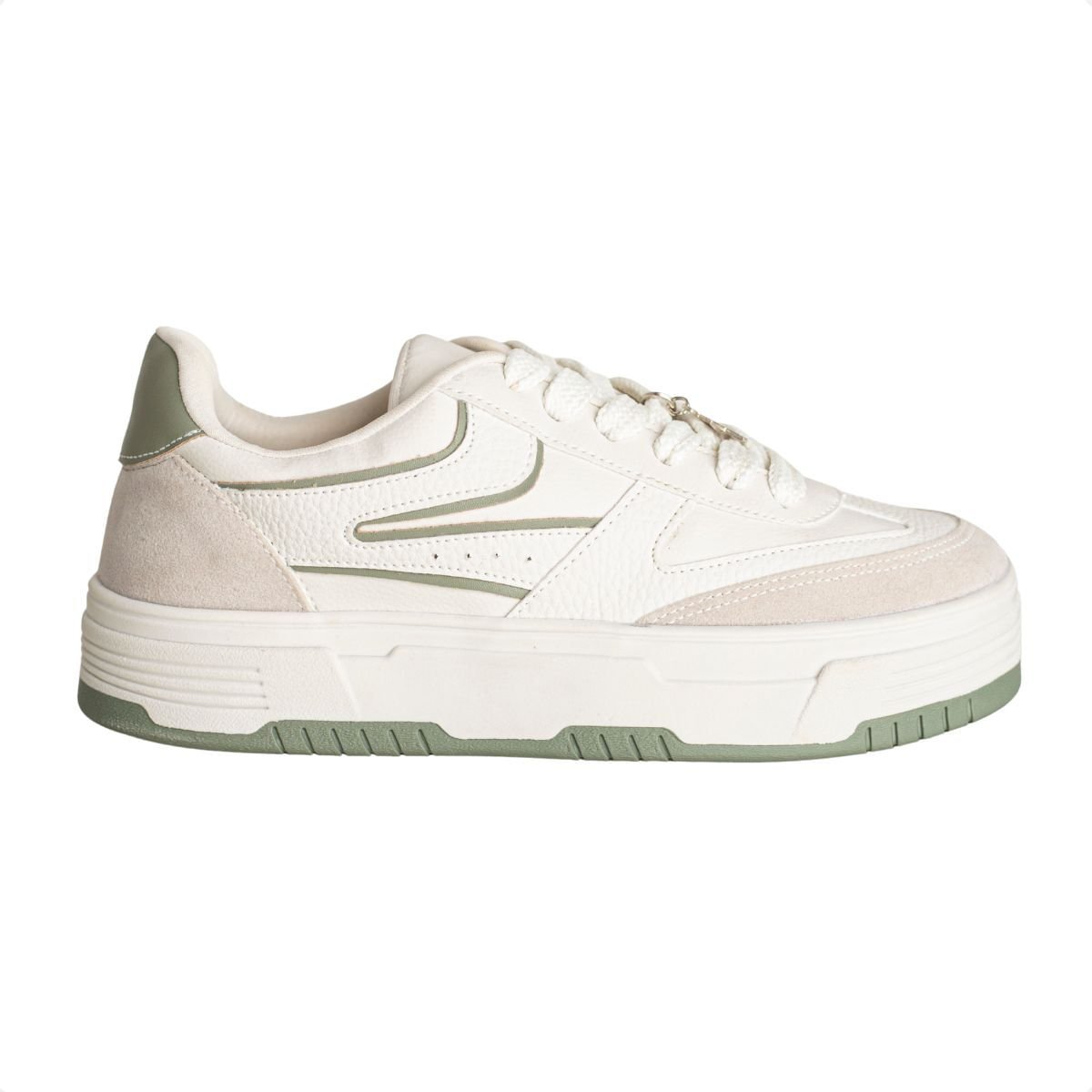 Tênis Feminino Lízis Urban Soft Verde E Off-White