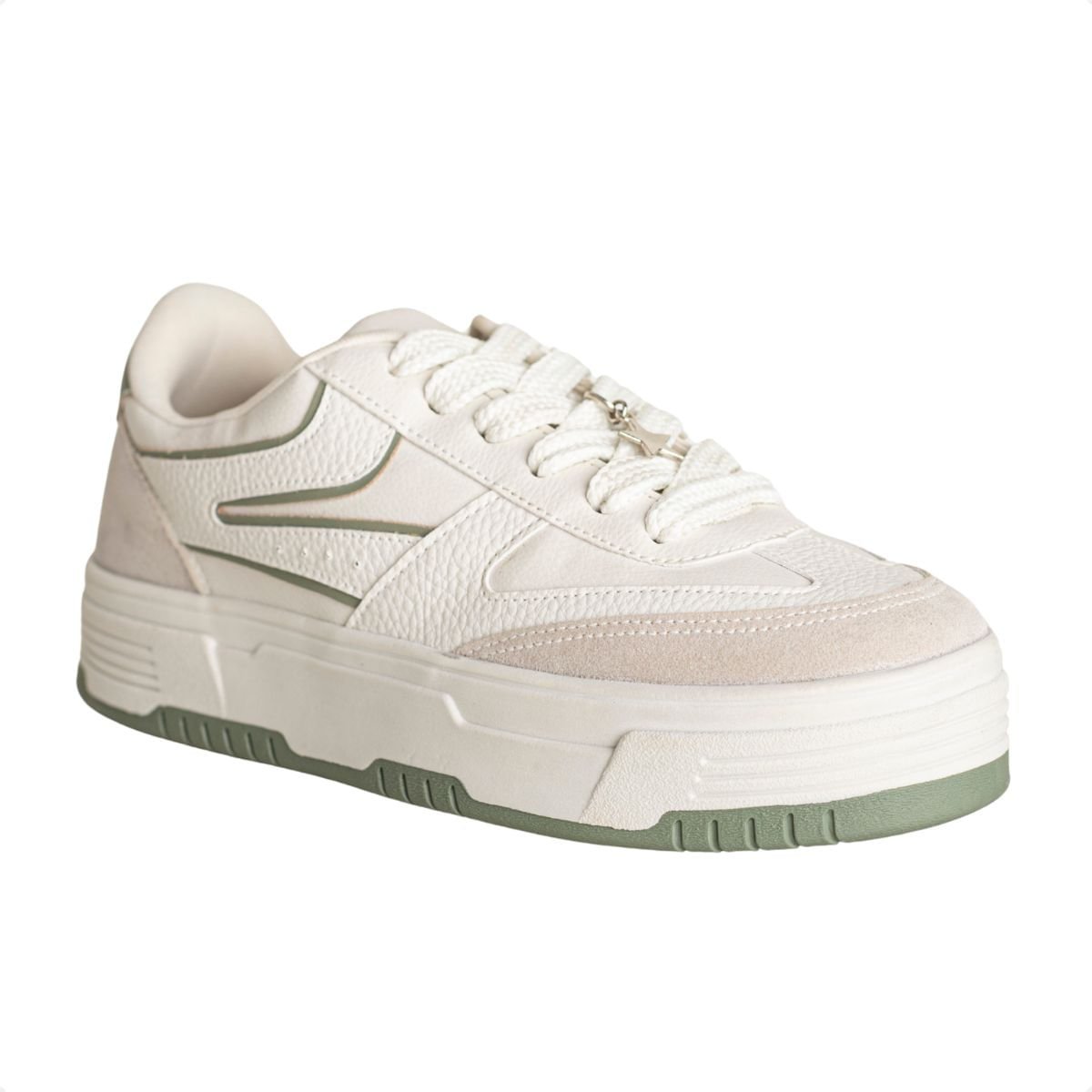 Tênis Feminino Lízis Urban Soft Verde E Off-White Branco 2
