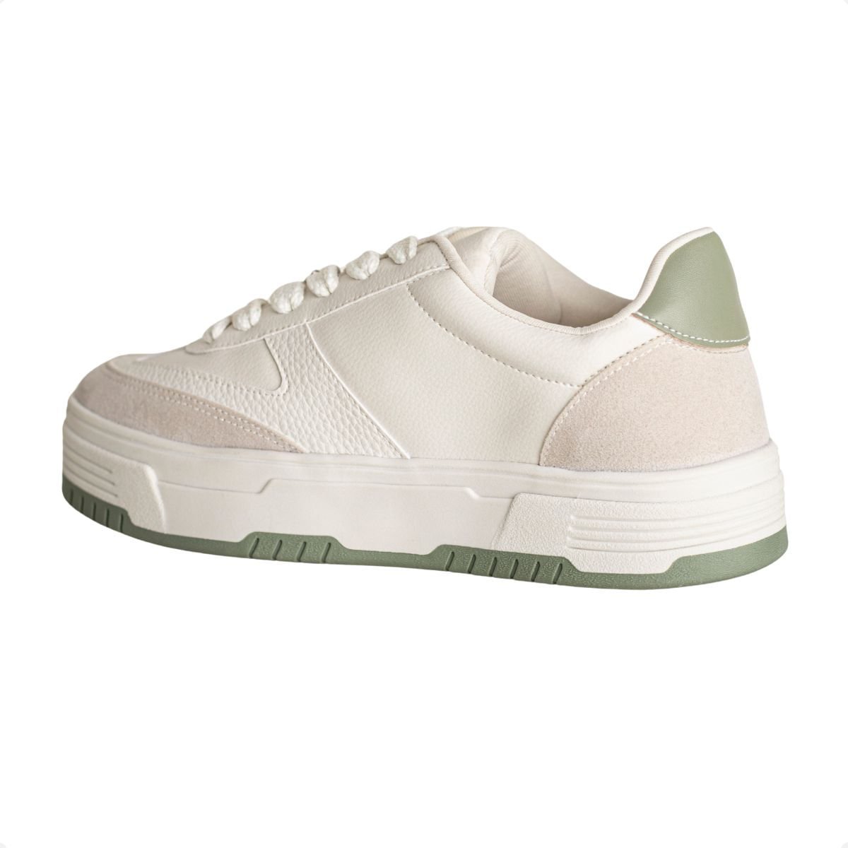 Tênis Feminino Lízis Urban Soft Verde E Off-White Branco 5